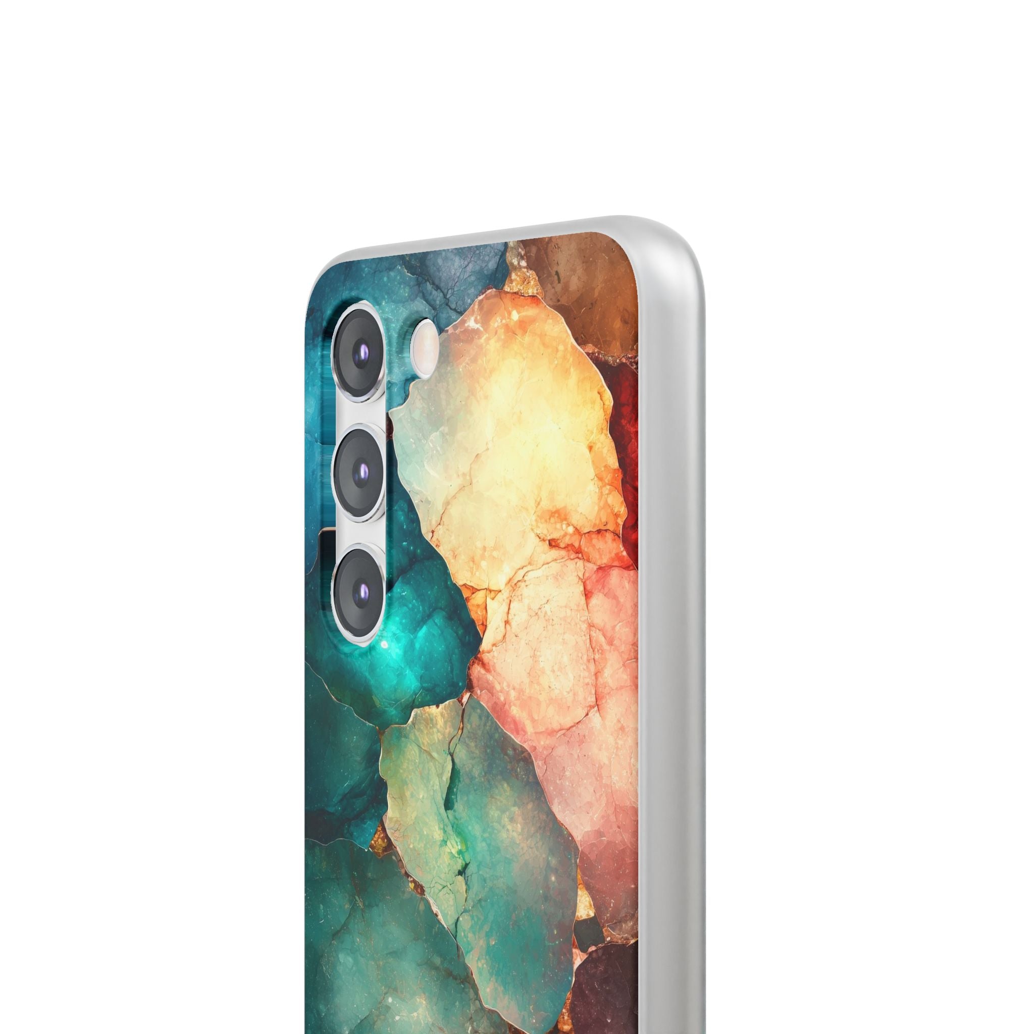 Teal Mosaic Veins Samsung S23 Case - Soft