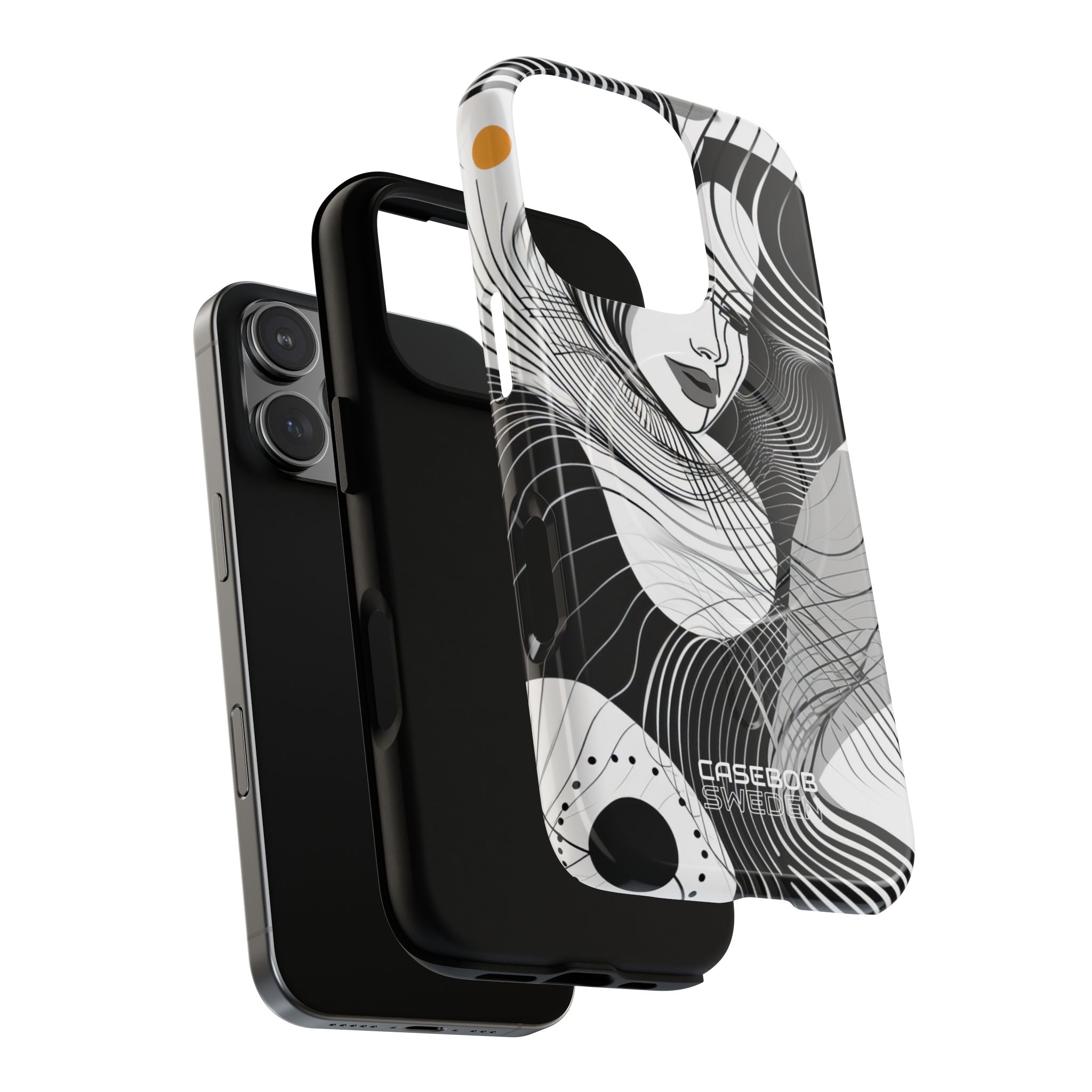Orange Wave Motion iPhone 16 - Tough+