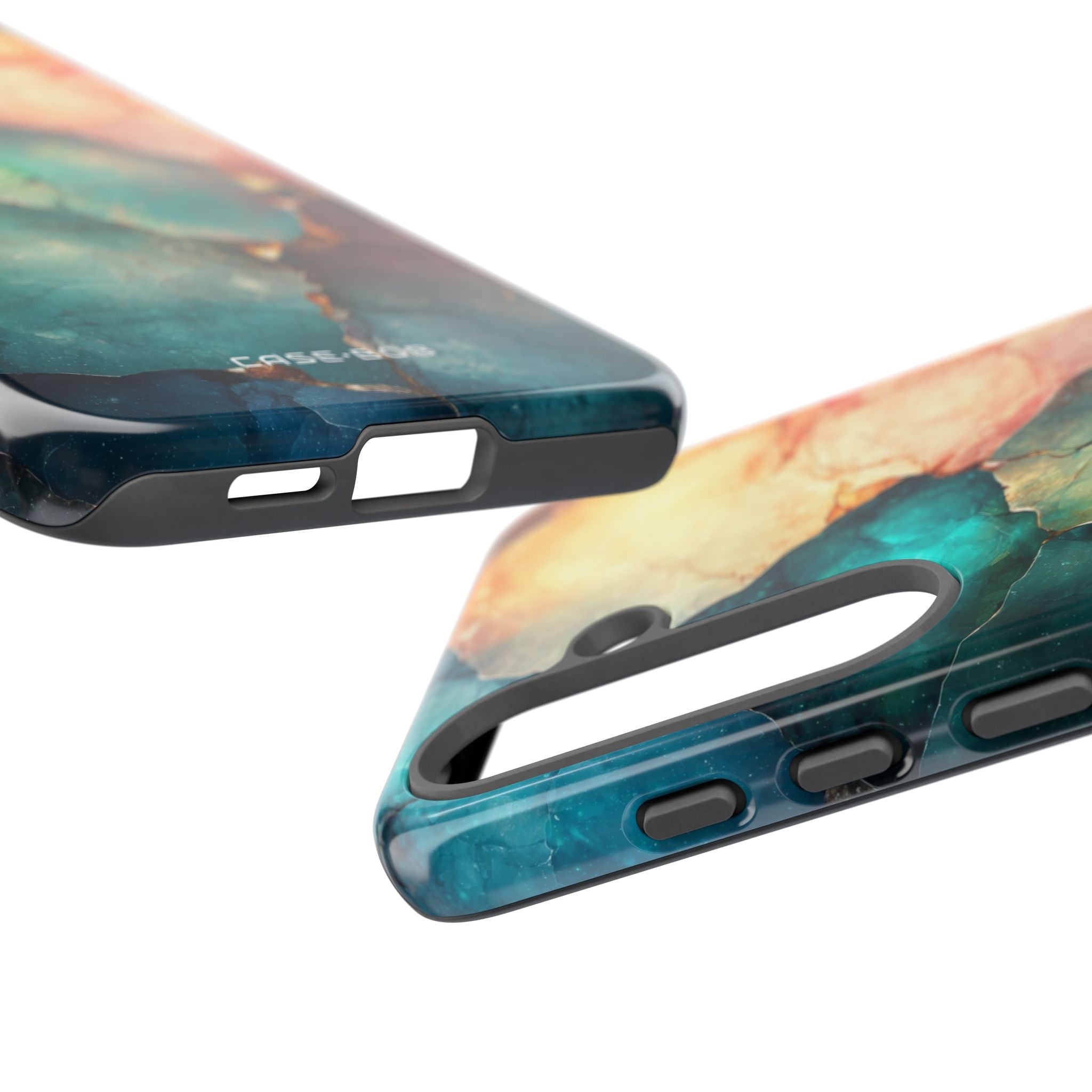 Teal Mosaic Veins Samsung S25 Plus Case - Tough