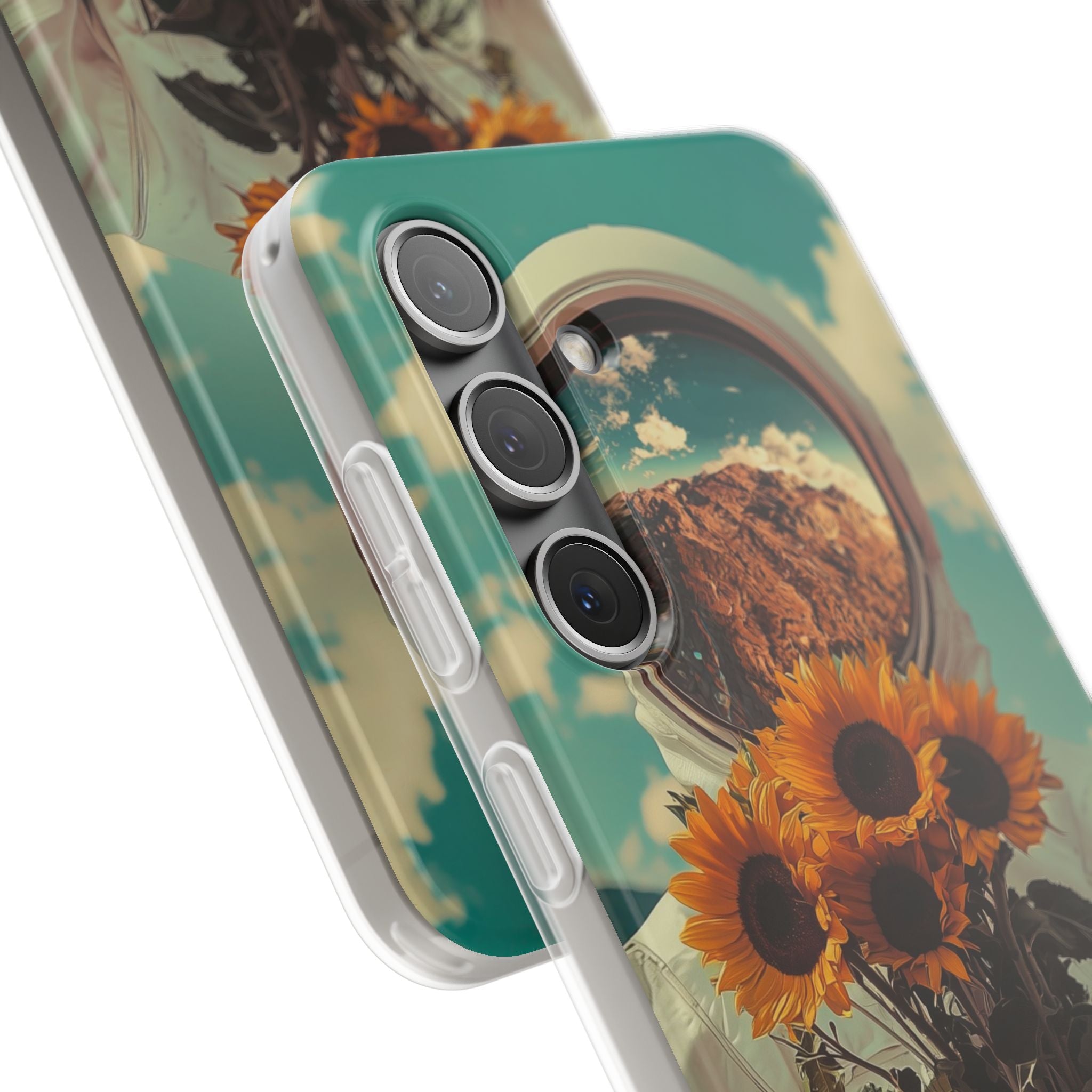 Sunflower Astronaut Samsung S24 Case - Soft