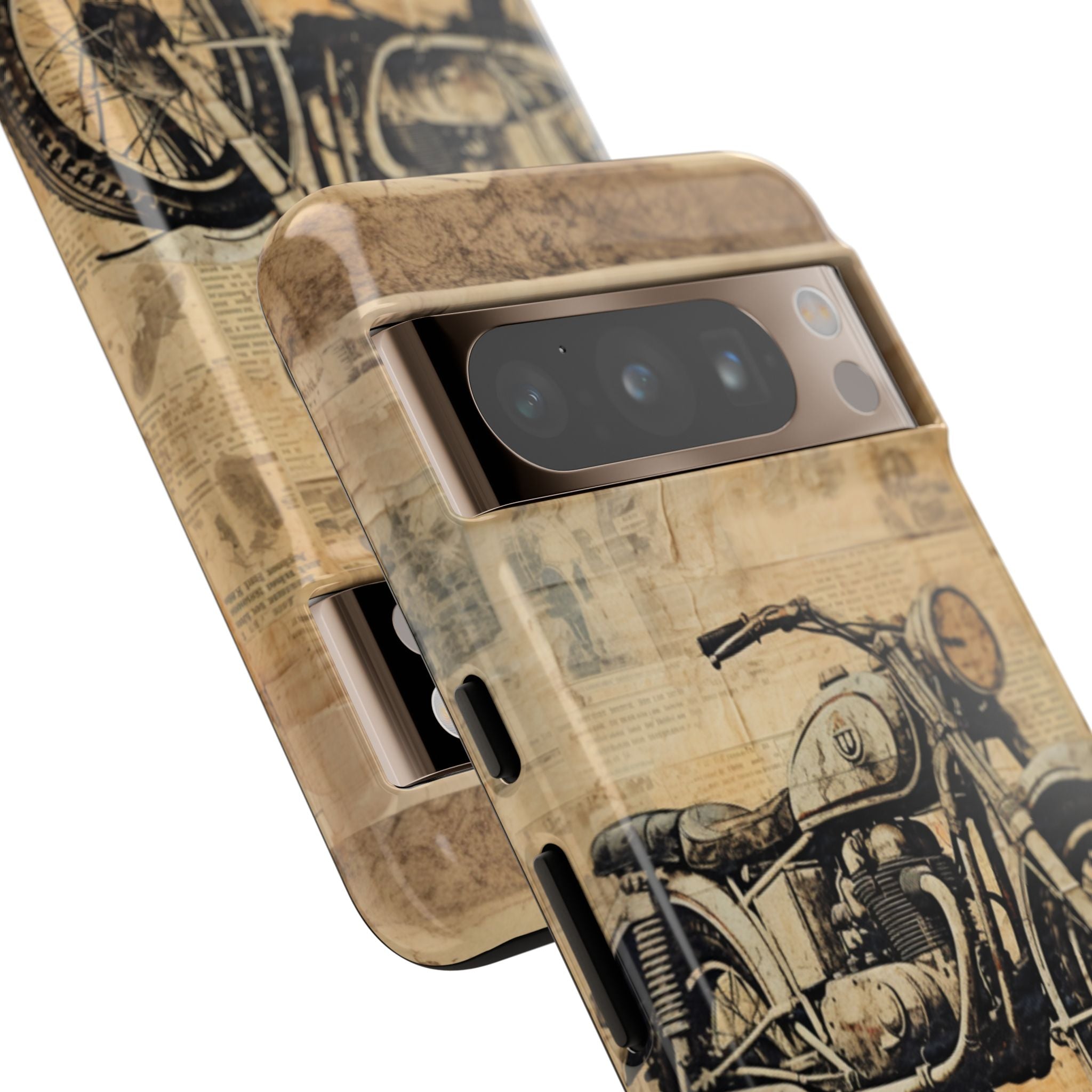 Vintage Motorcycle Collage - Google Pixel Case