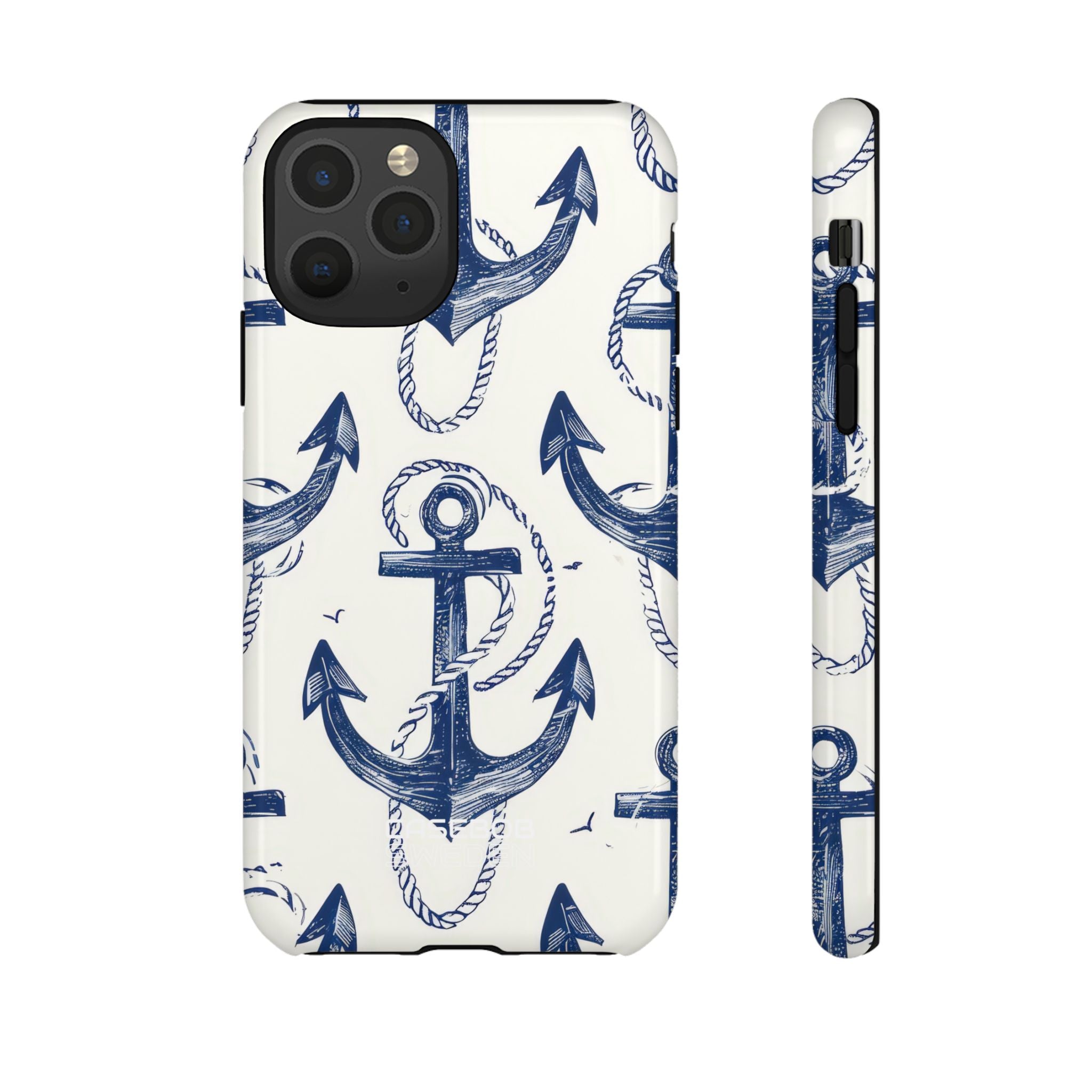 Navy Anchor Tapestry iPhone 11 - Tough