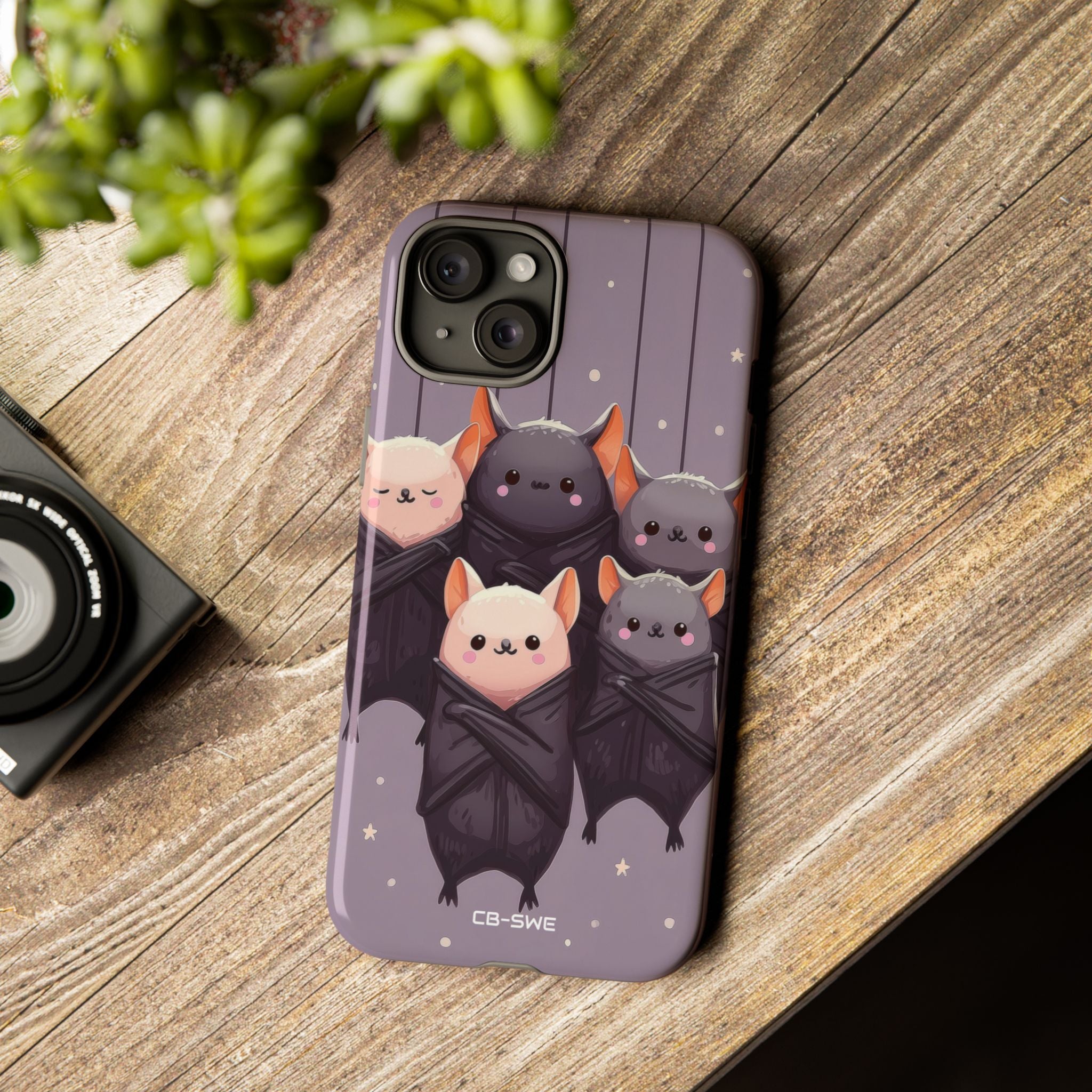 Playful Bats Hang - iPhone Case
