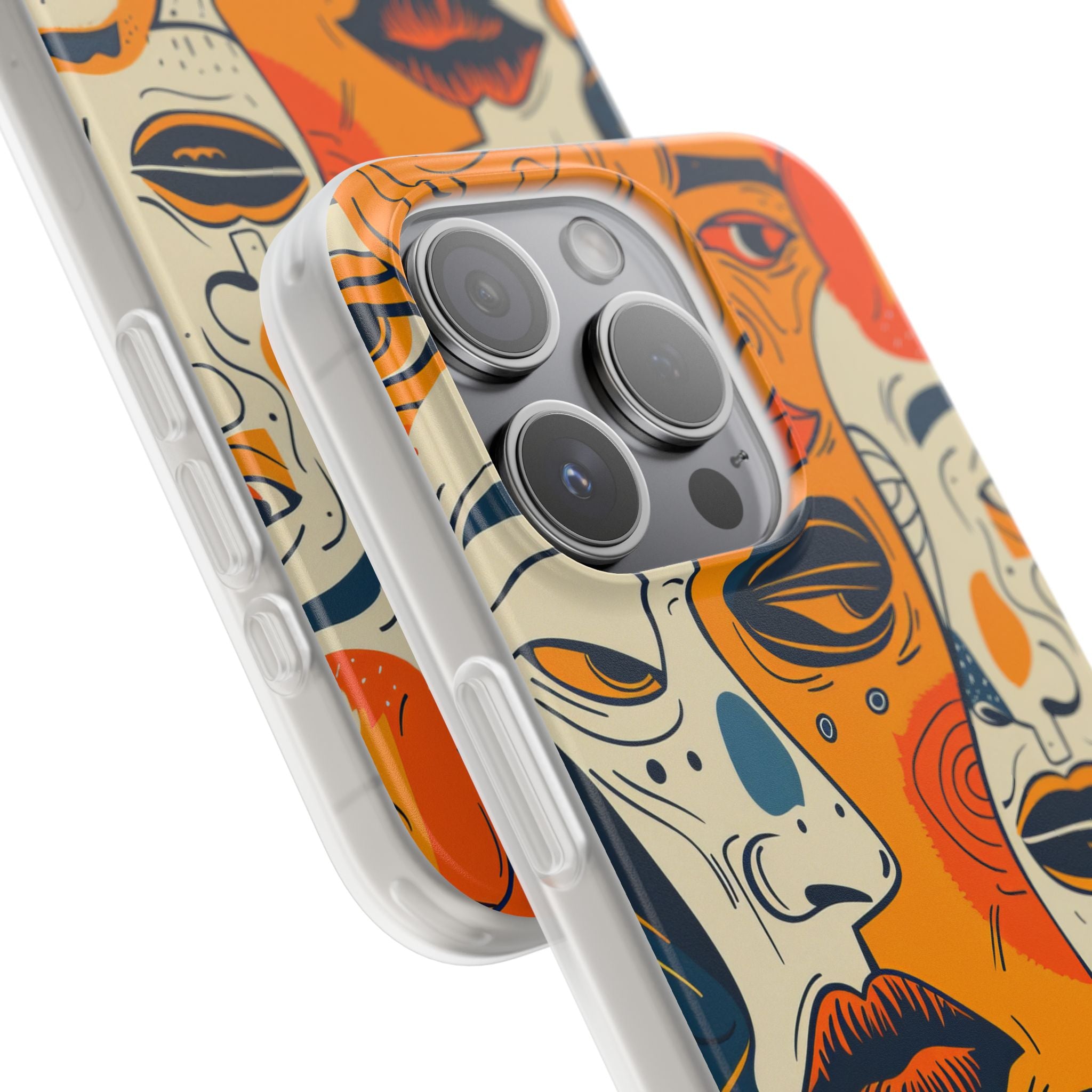 Tangled Faces Sunset iPhone 15 Pro Case - Soft