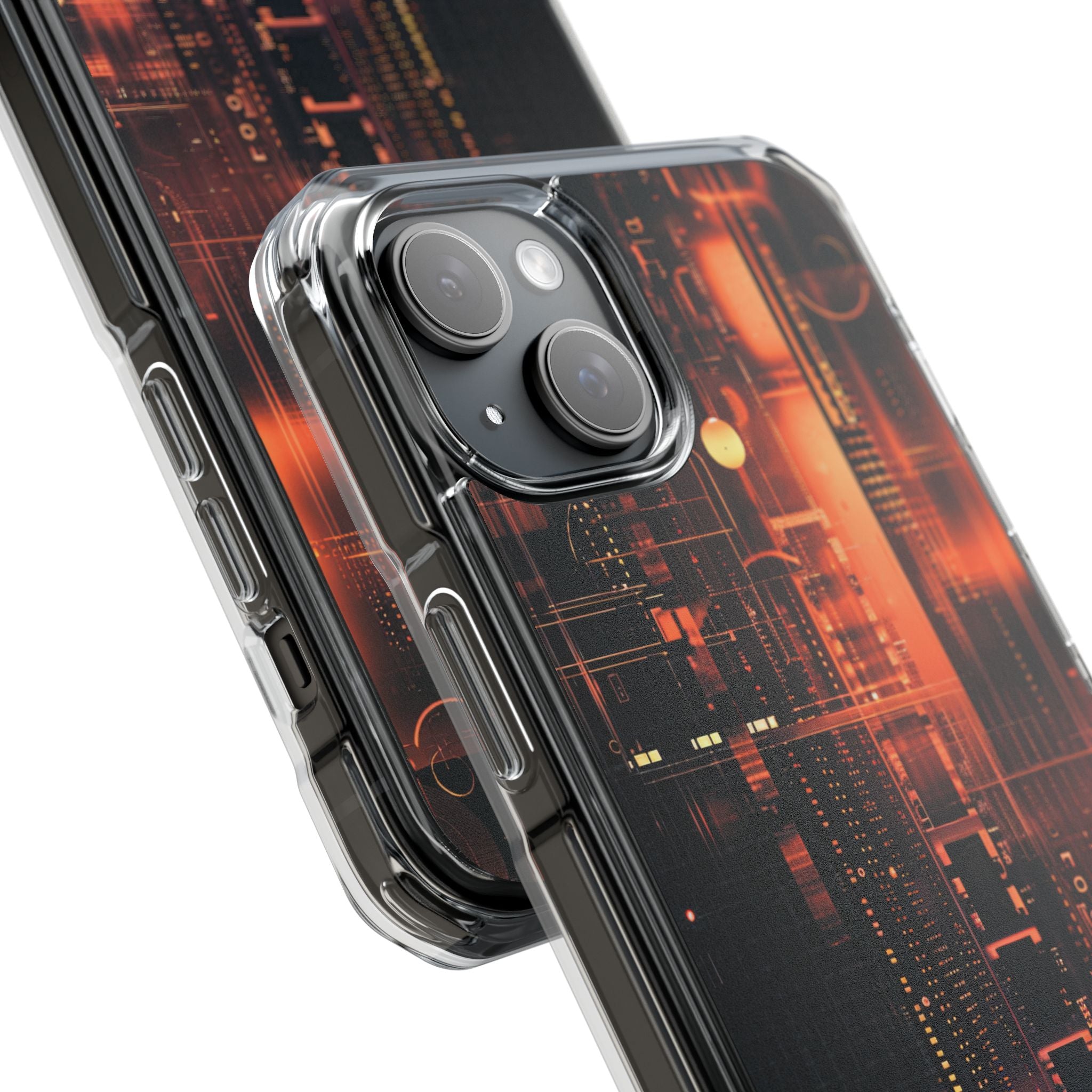 Neon Circuit Dreams iPhone 15 - Impact Clear+