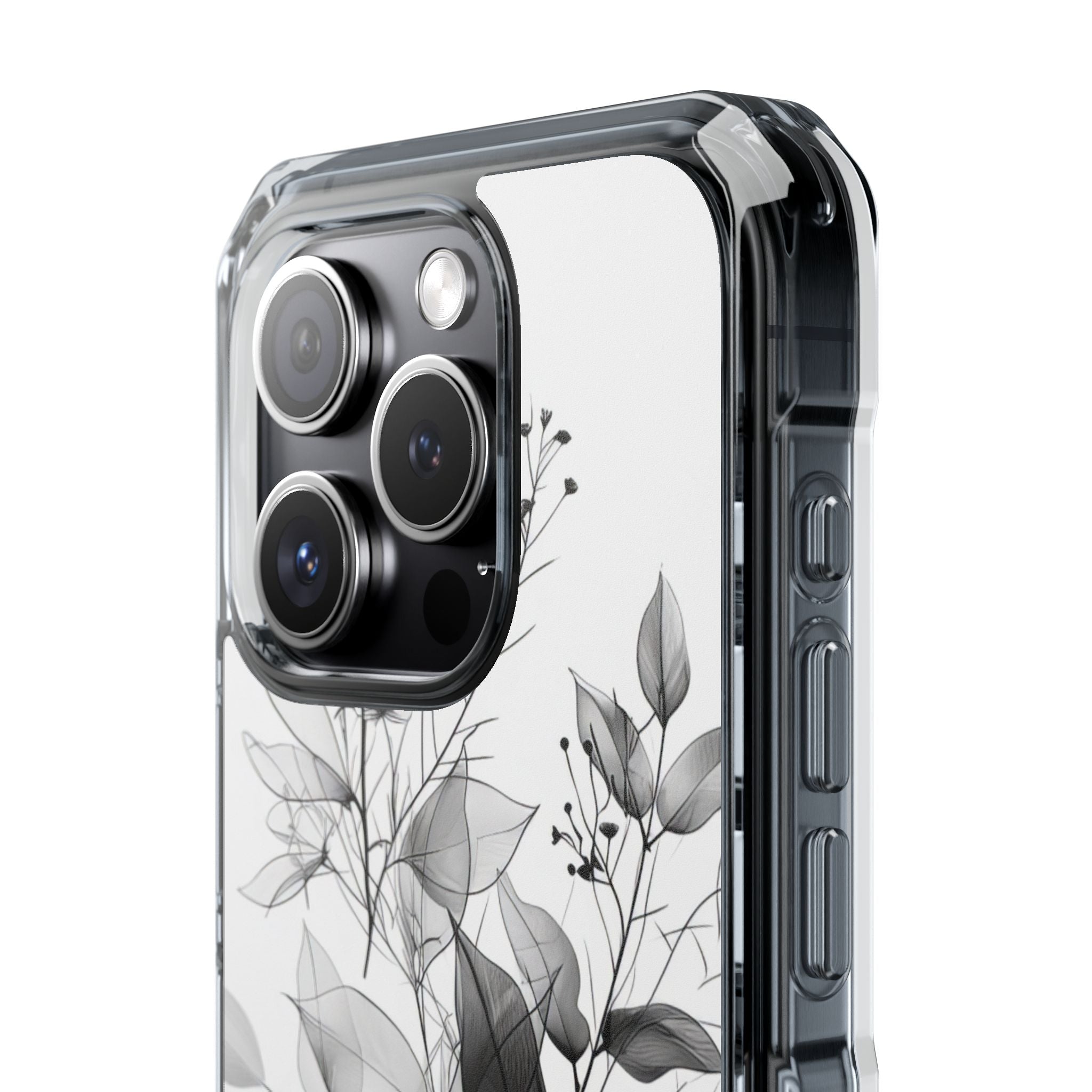 Veined Leaves Gray iPhone 15 Pro Case - Impact