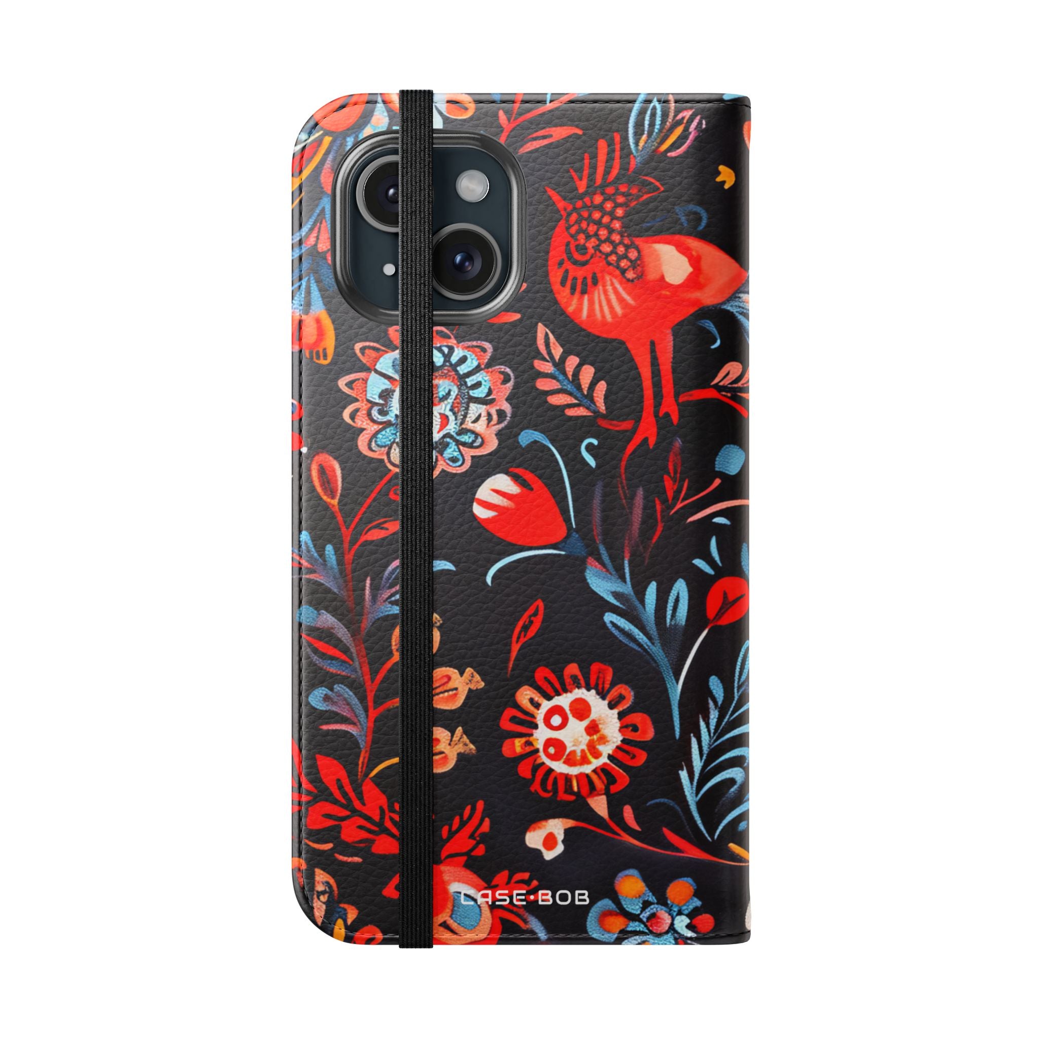 Folk Bird Flame - iPhone 15 - Case - Lompakko