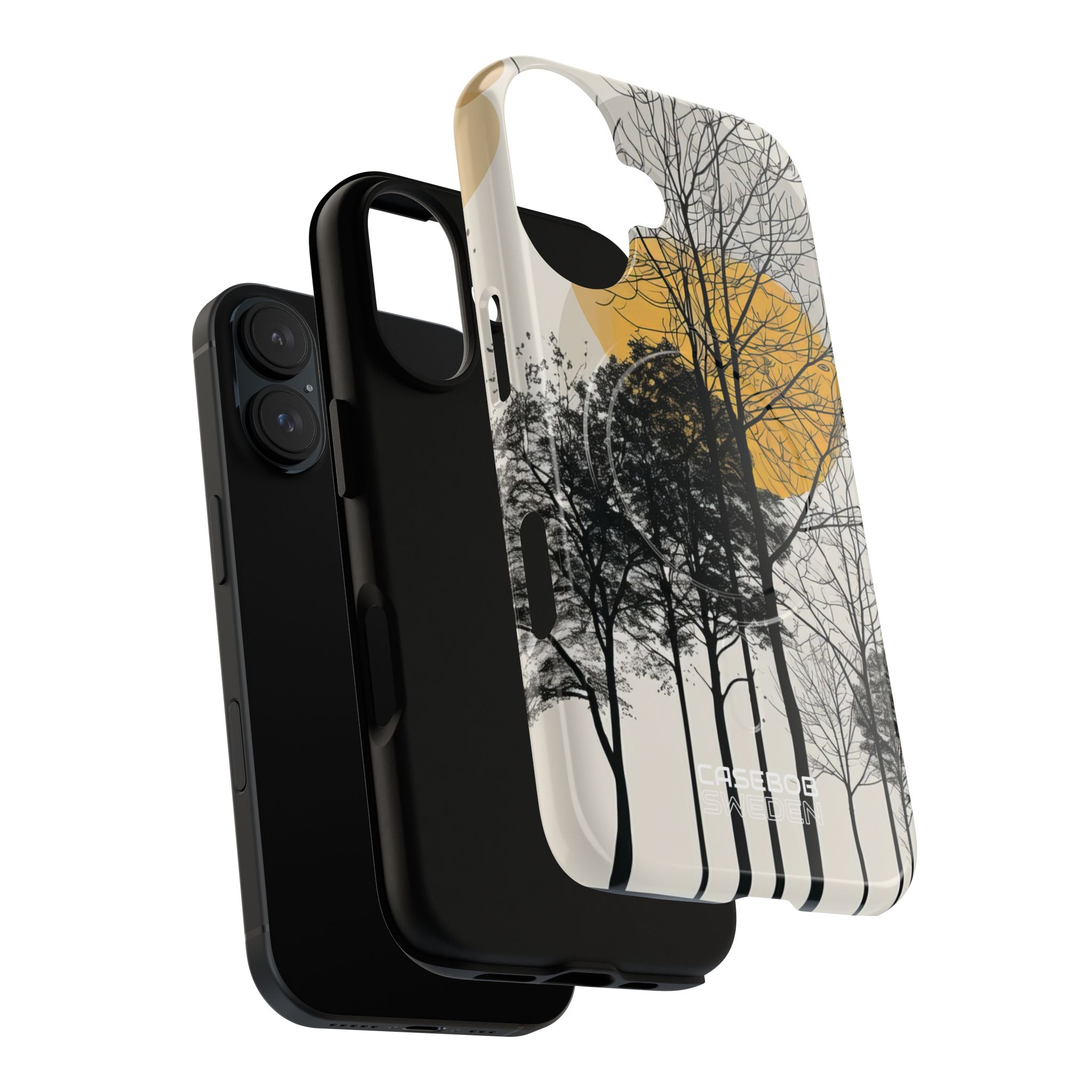 Silhouette della Foresta Dorata iPhone 16 - Tough+