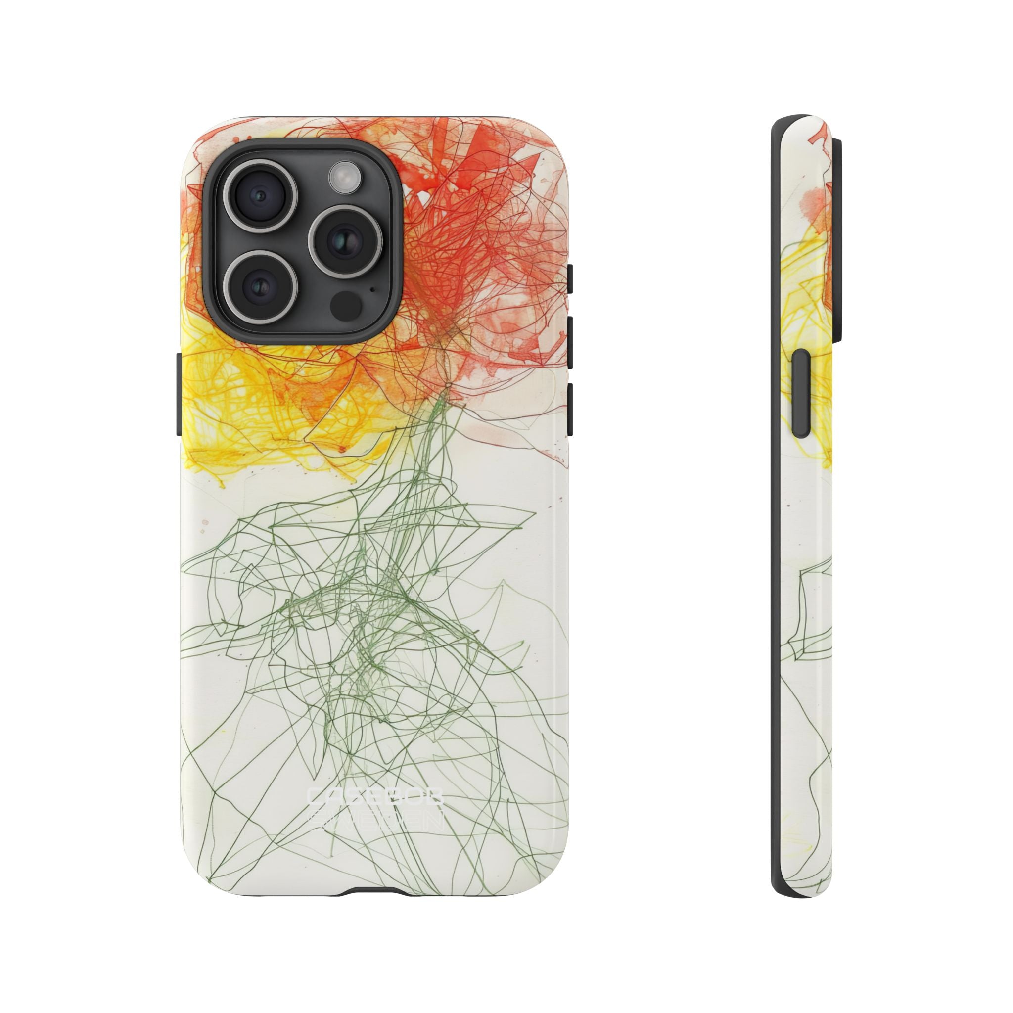 Fiery Blossom Tangle iPhone 15 - Tough