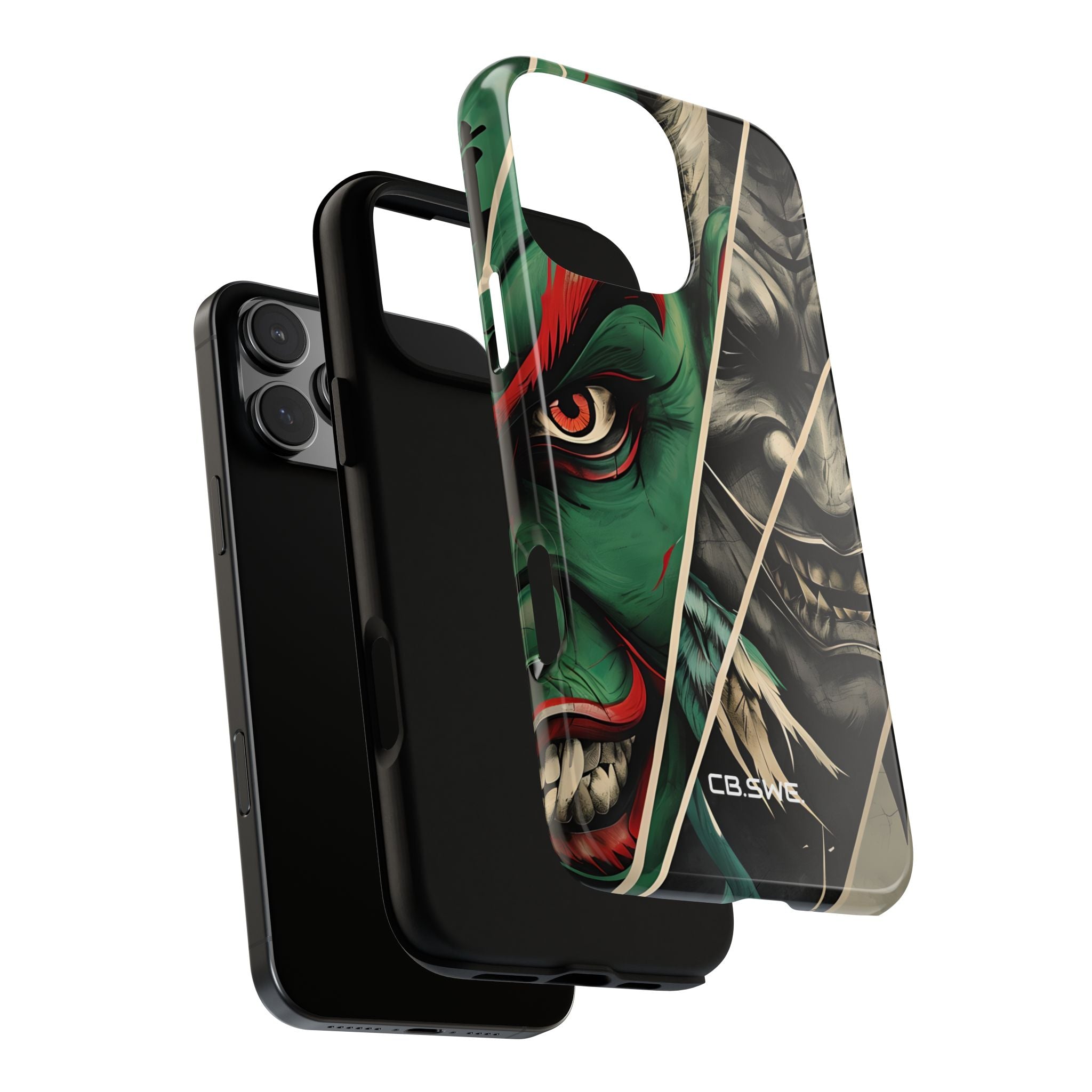 Striking Japanese Mask Art Vivid Colors iPhone 16 - Tough