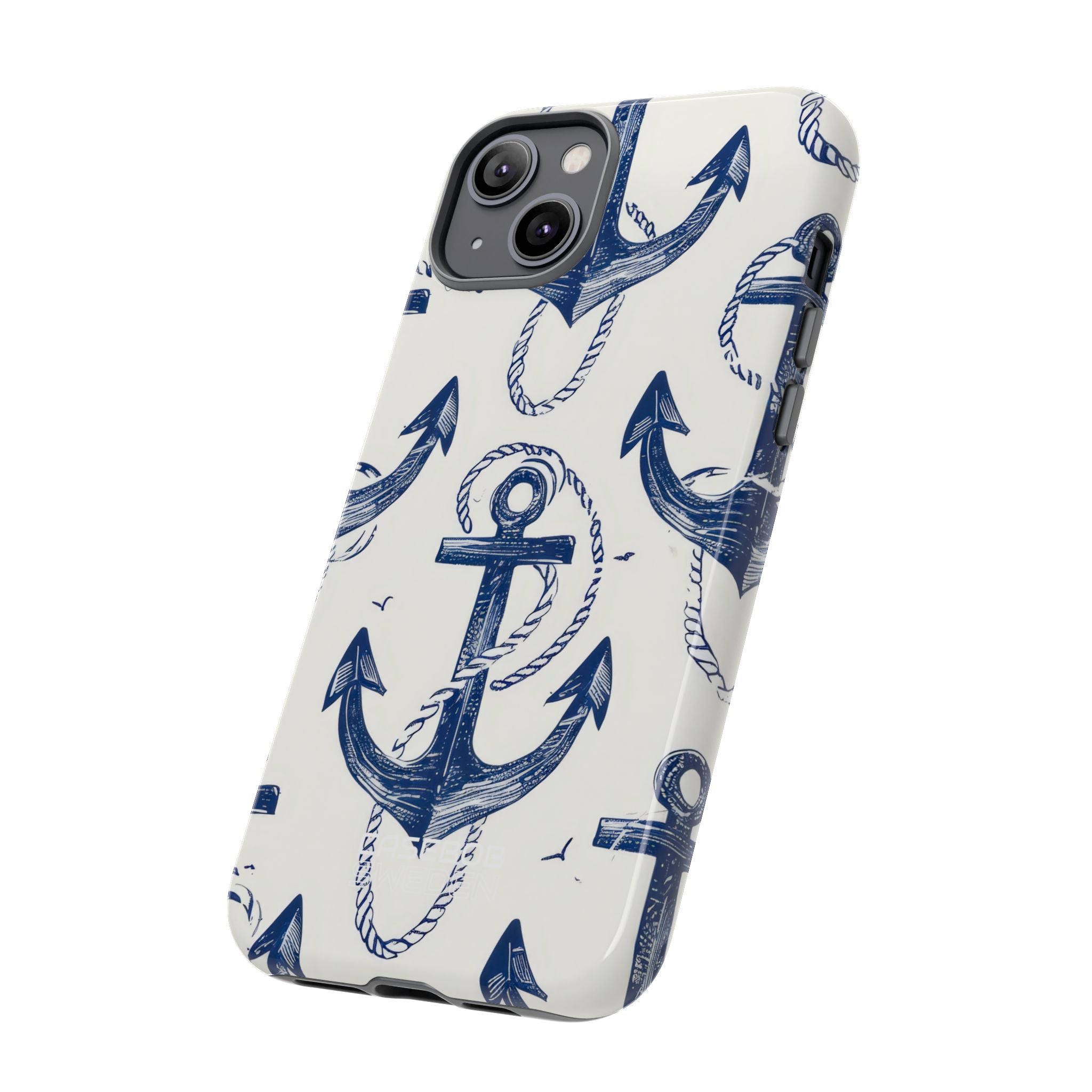 Arazzo con ancora blu navy iPhone 14 - Tough
