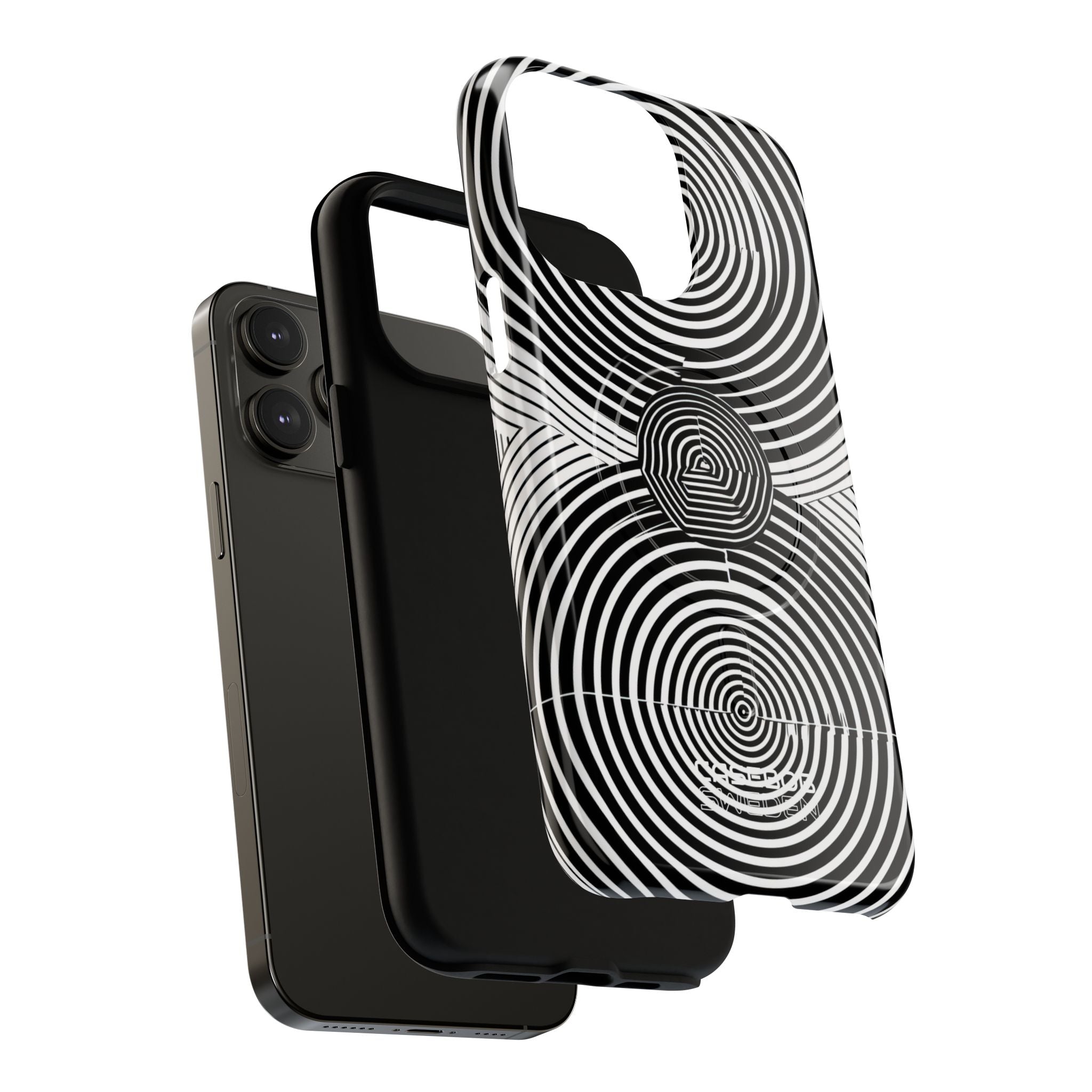 Monochrome Spiral Motion iPhone 14 - Tough+