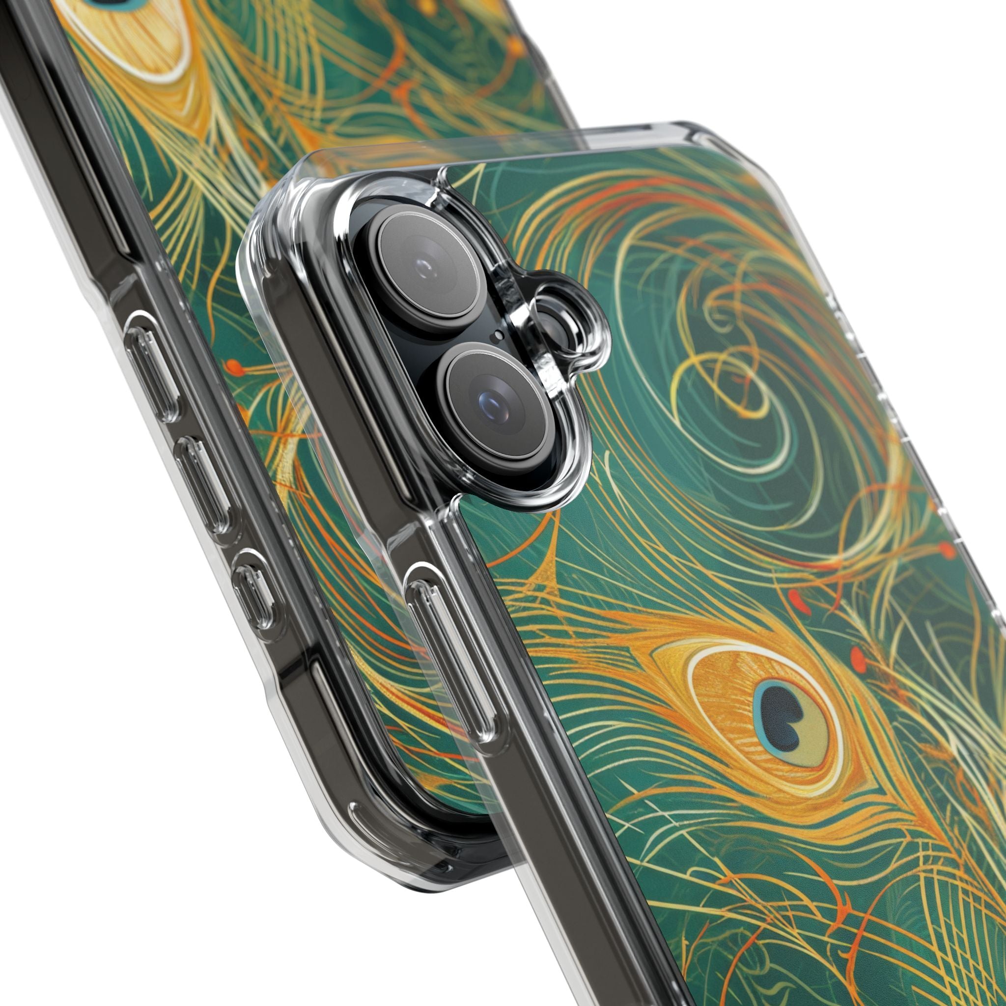 Vibrant Peacock Whirl iPhone 16 - Impact Clear+