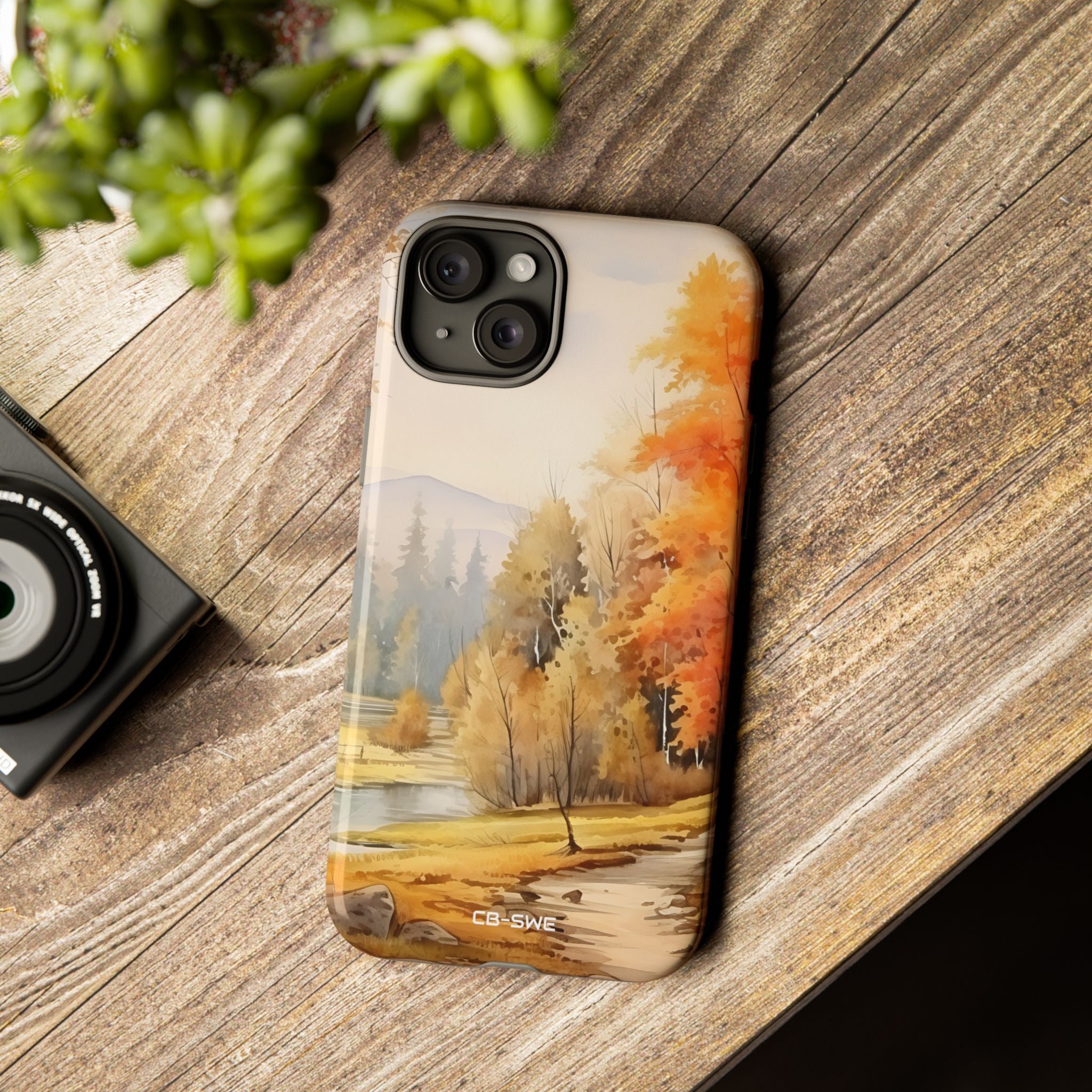 Golden Leaves Drift - iPhone Case