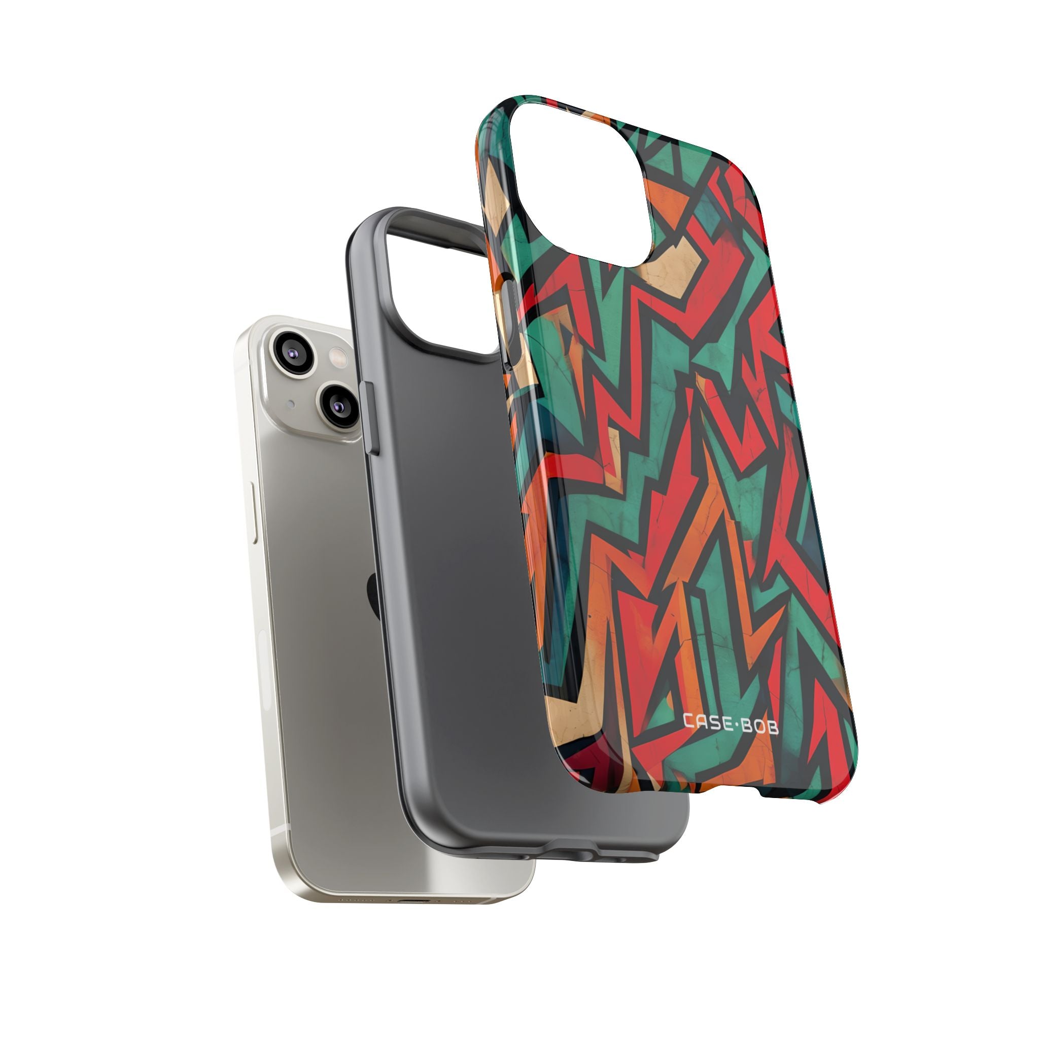 Crimson Zigzag iPhone 14 Case - Tough