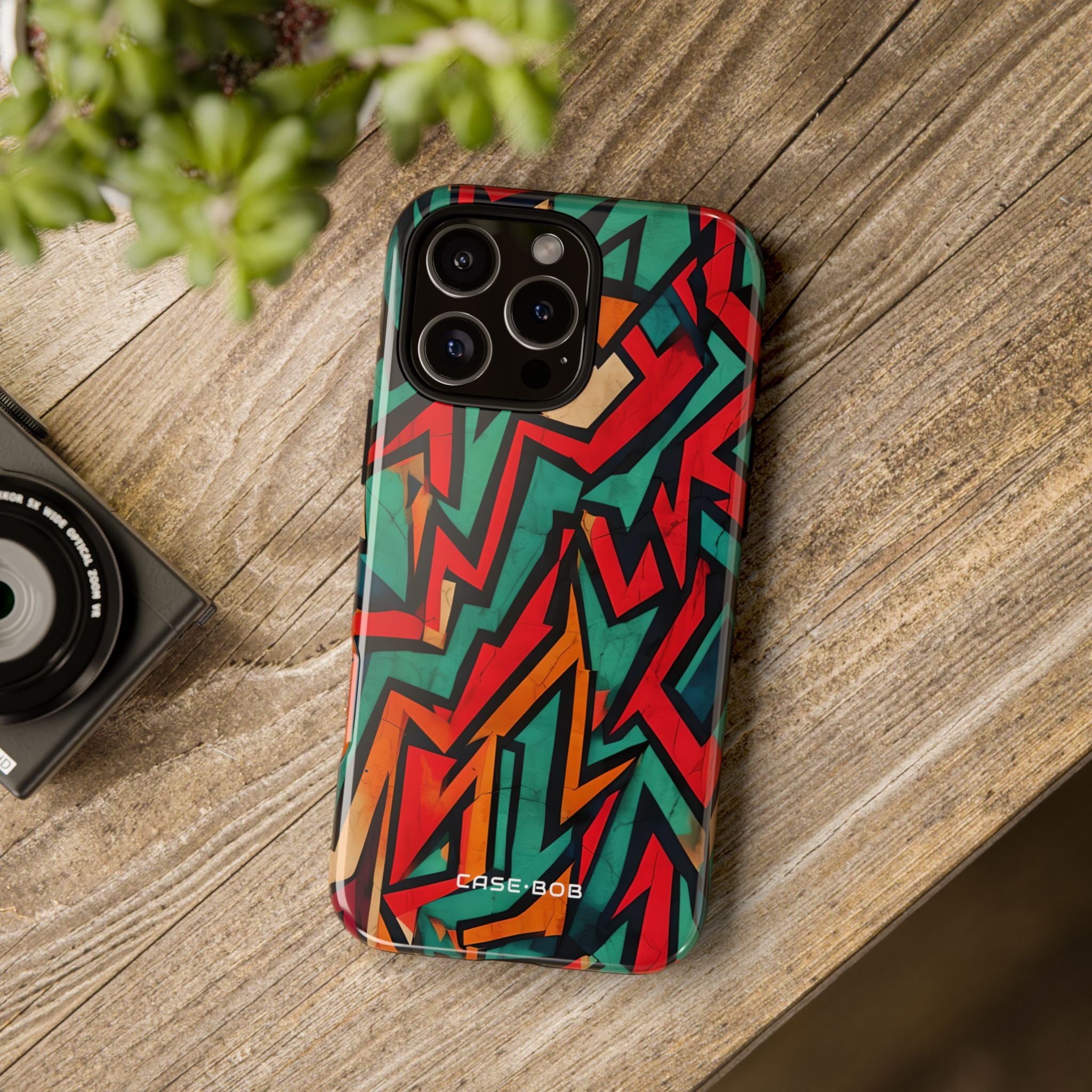 Crimson Zigzag iPhone 16 Pro Max Case - Tough