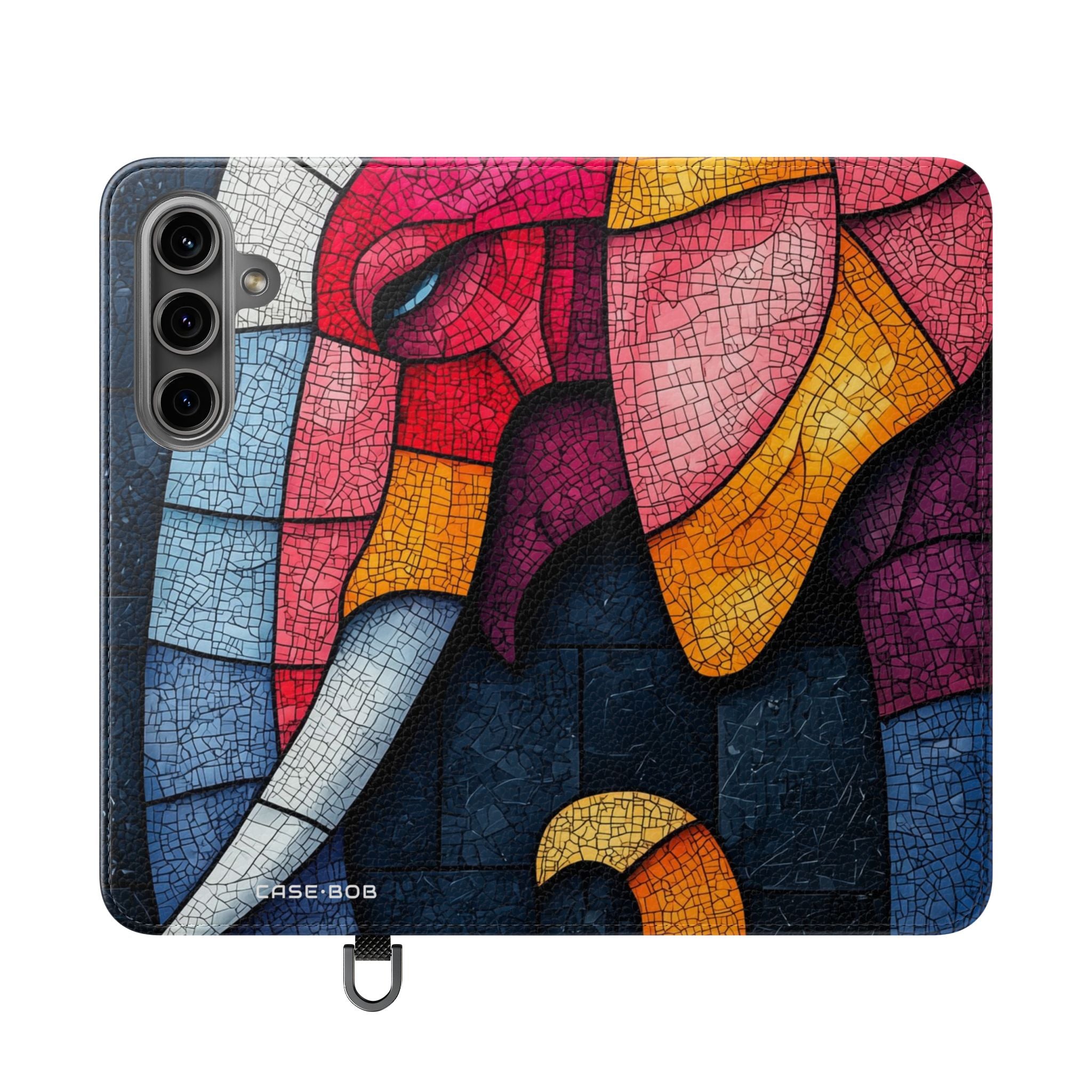 Blue Mosaic Elephant - Samsung S24 Case - Wallet