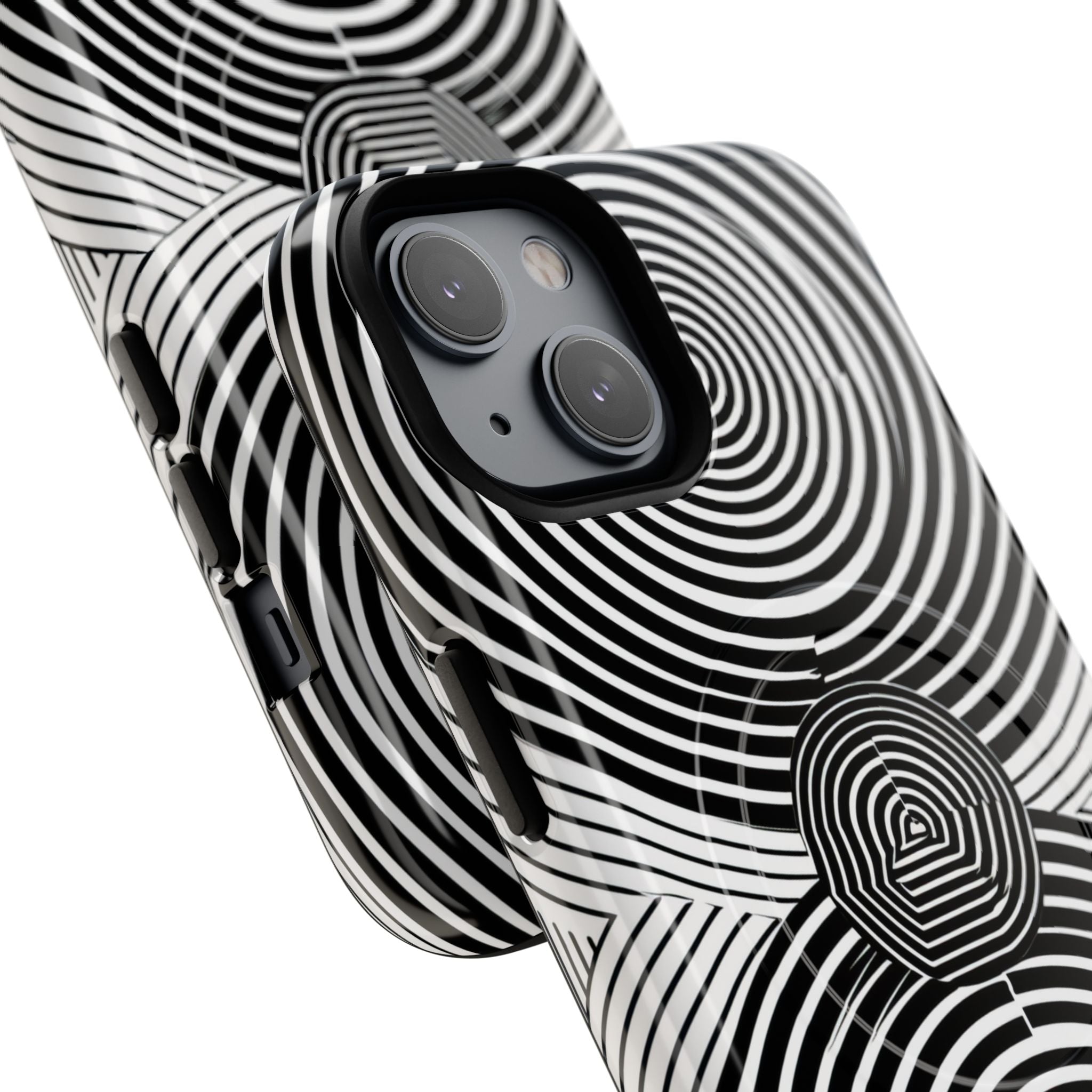 Monochrome Spiral Motion iPhone 14 - Tough+