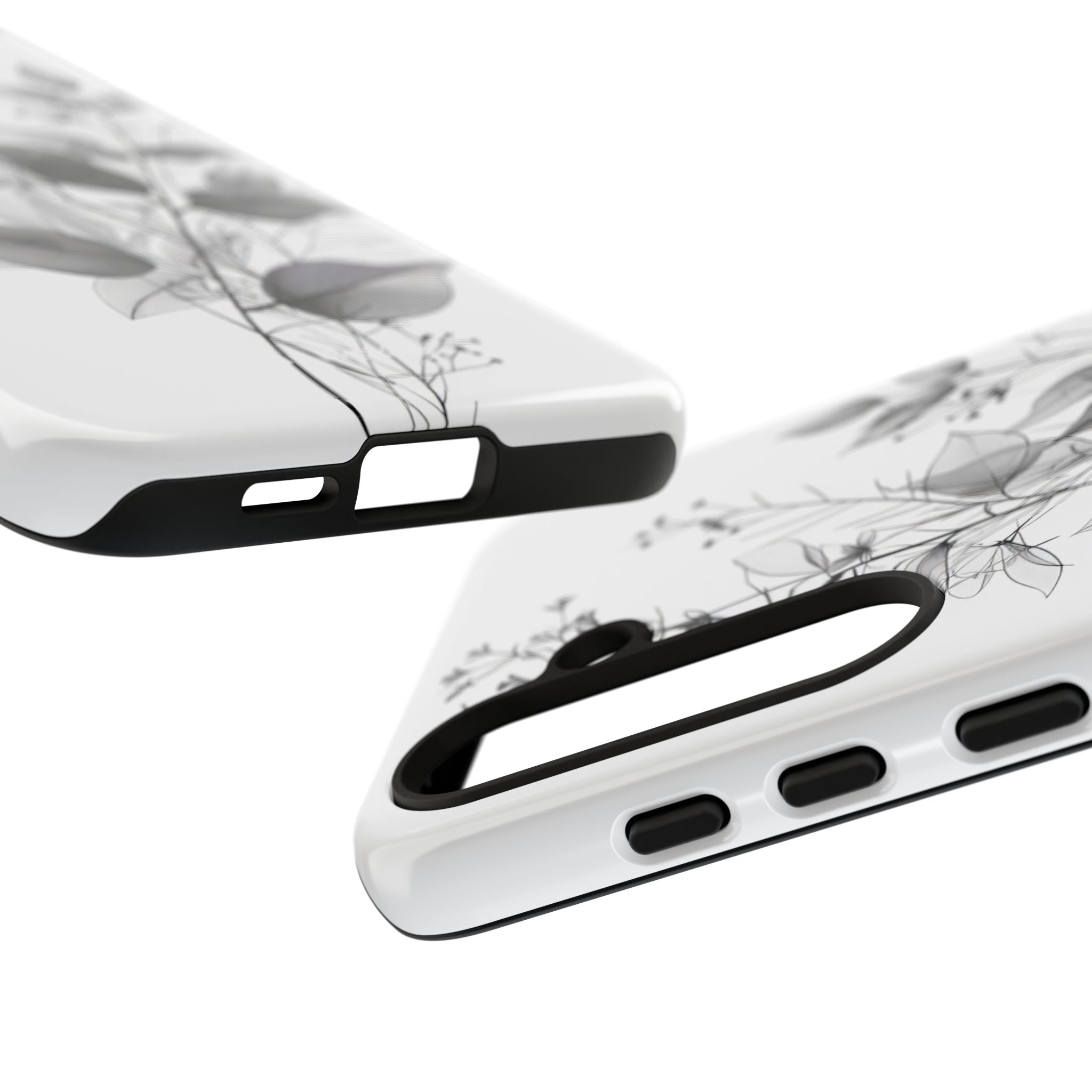 Veined Leaves Gray Samsung S24 Plus Case - Tough