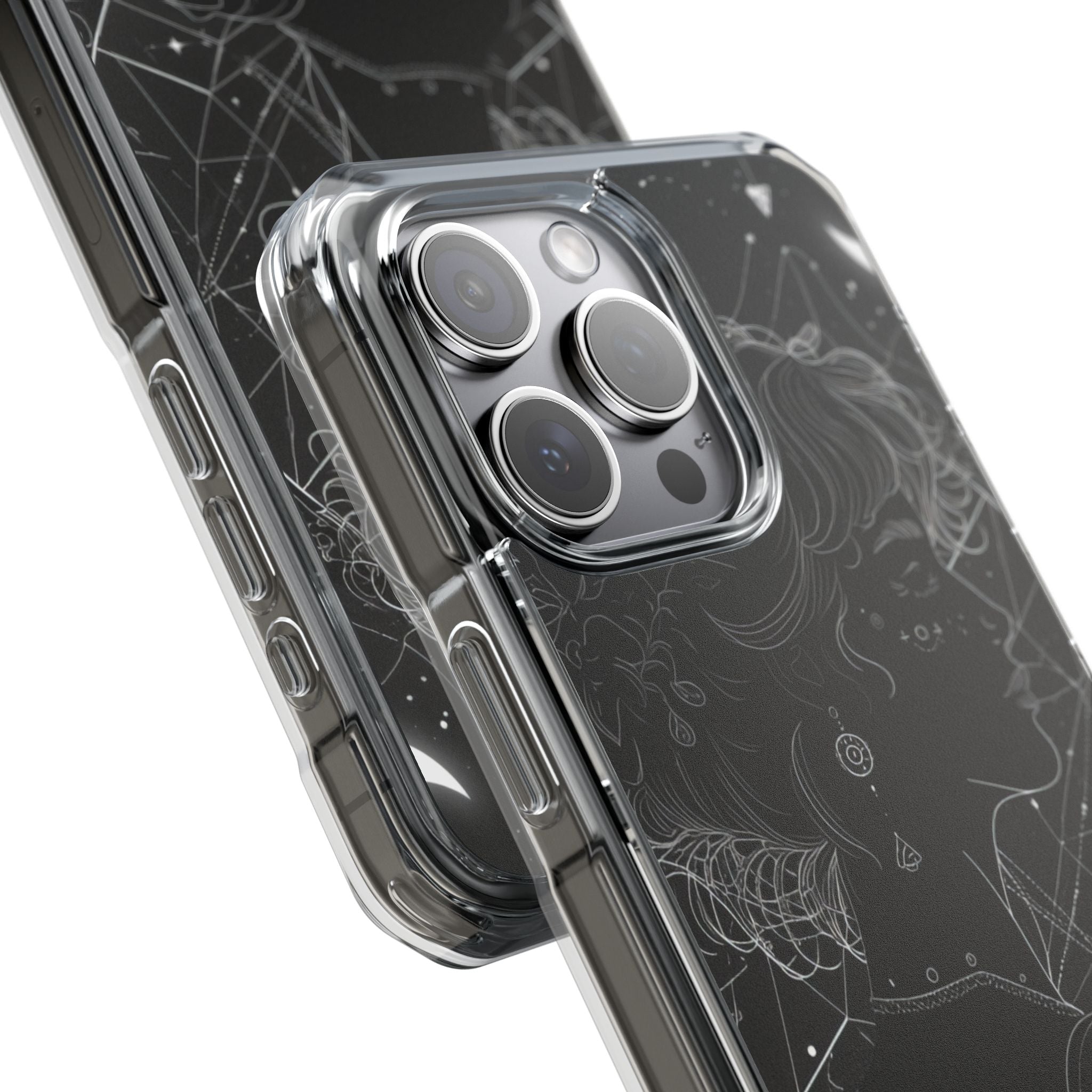 Celestial Bloom Silhouette iPhone 15 - Impact Clear+
