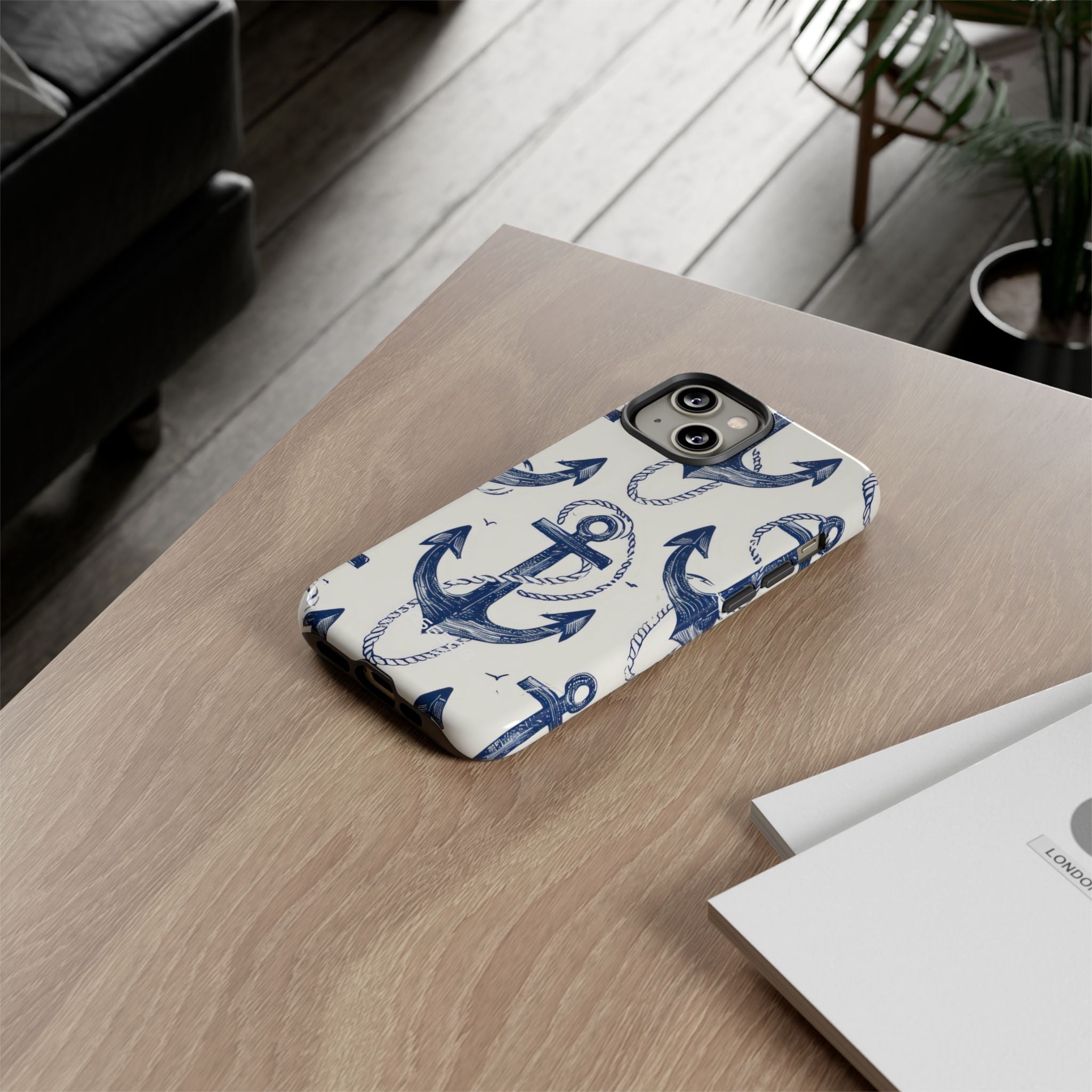 Arazzo con ancora blu navy iPhone 14 - Tough