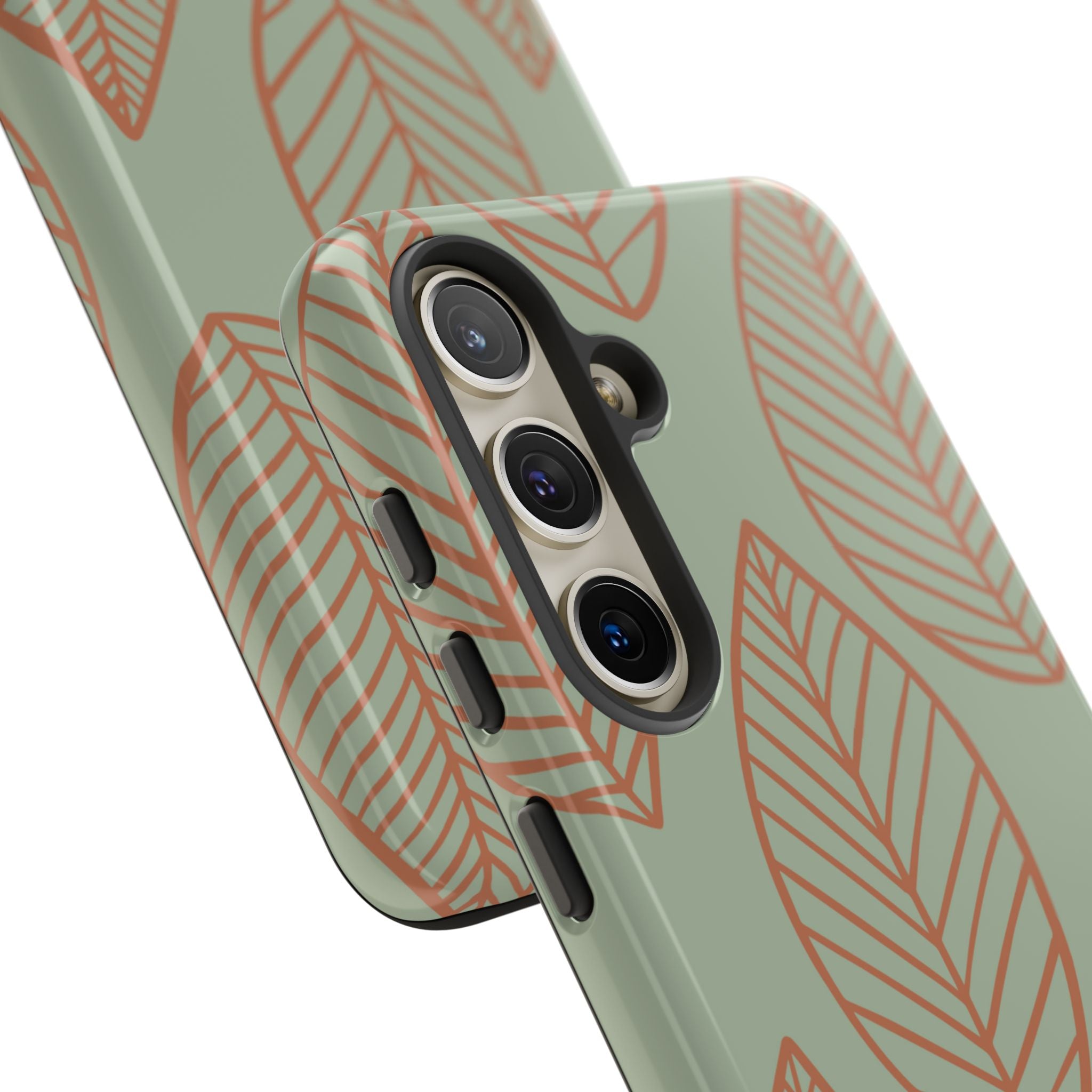Mint and Orange Leaves - Samsung Case