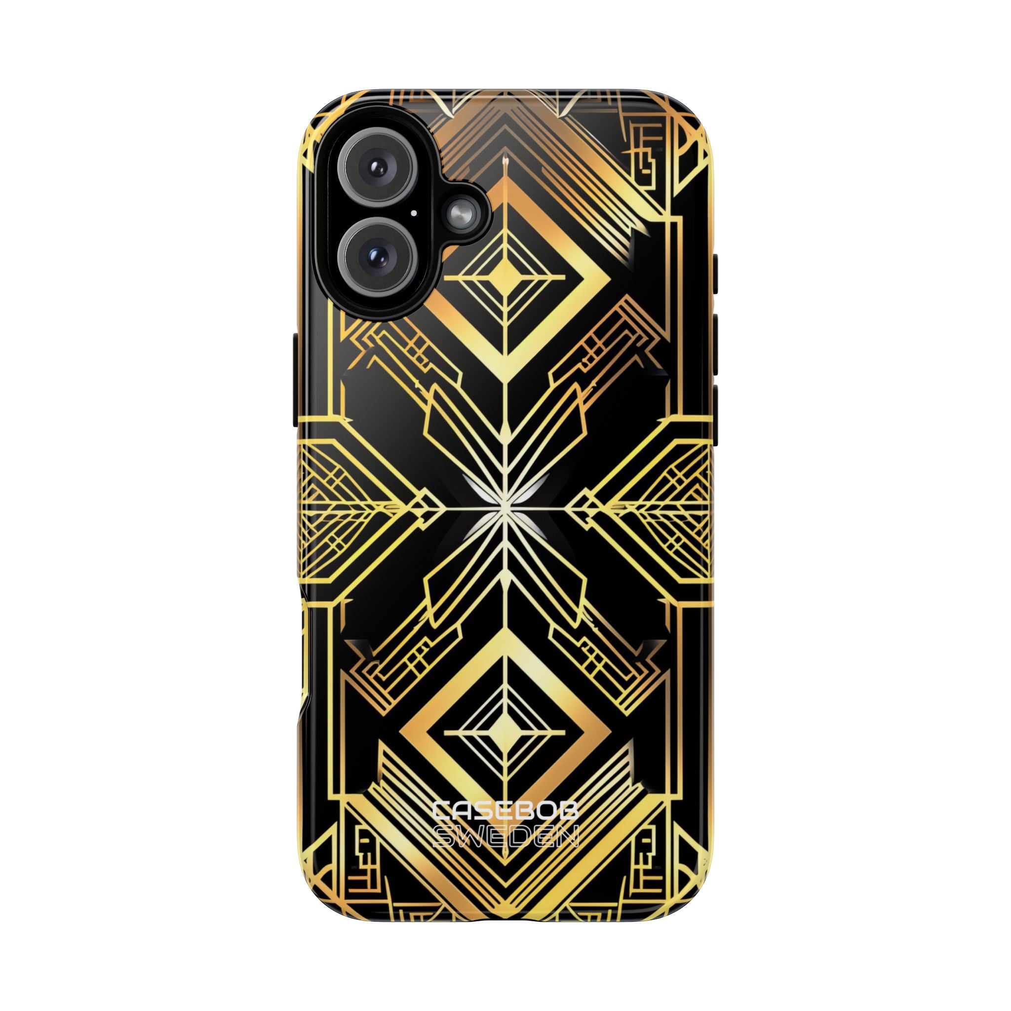 Golden Geometric Symphony iPhone 16 - Tough