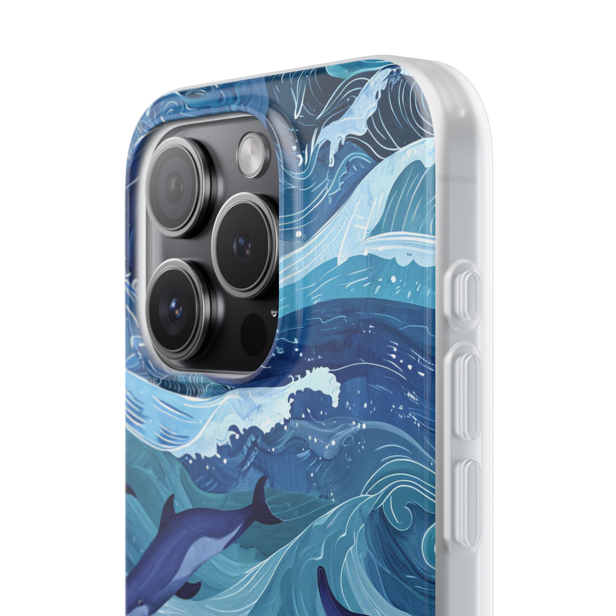 Dolphin Waves iPhone 15 Pro Case - Soft