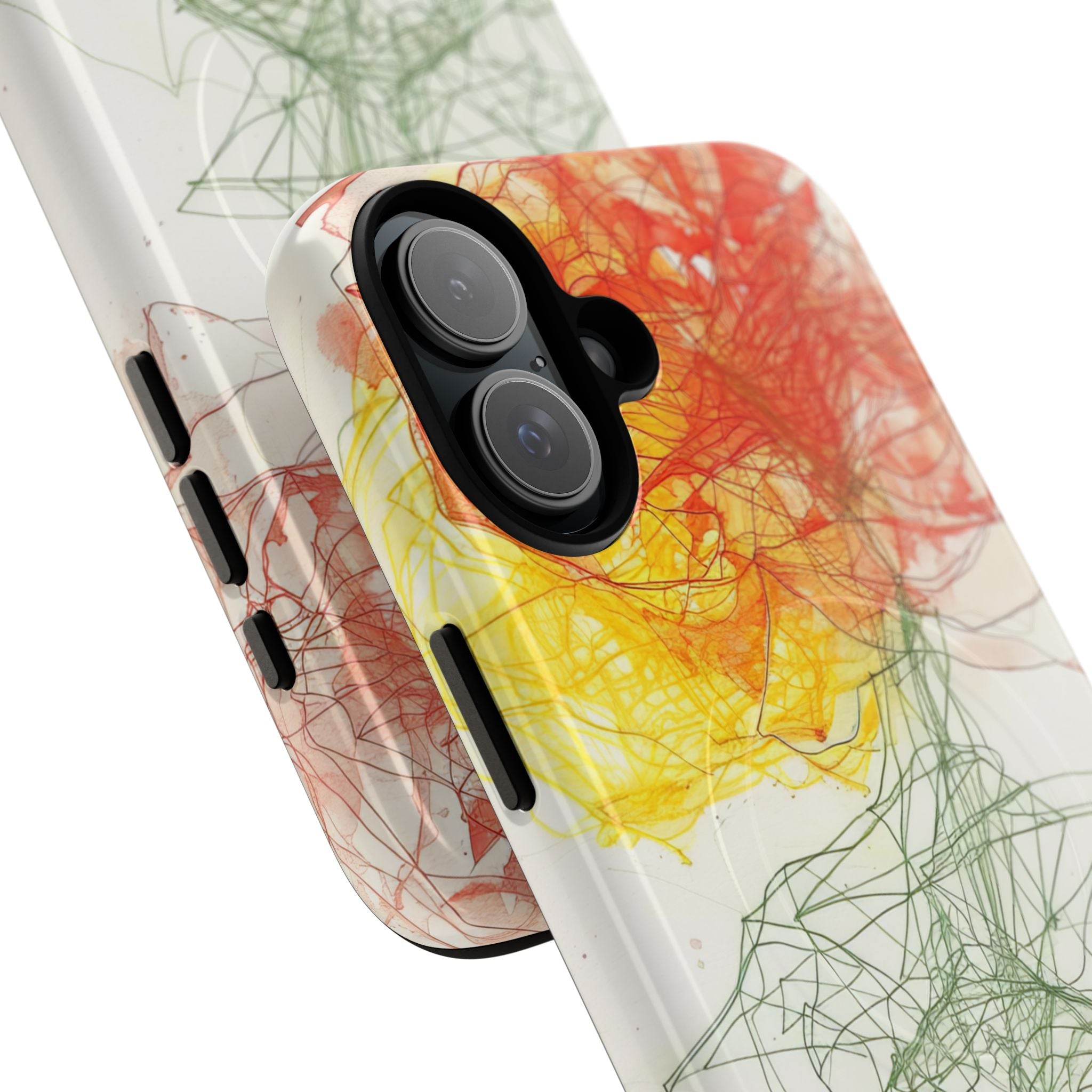Fiery Blossom Tangle iPhone 16 - Tough+