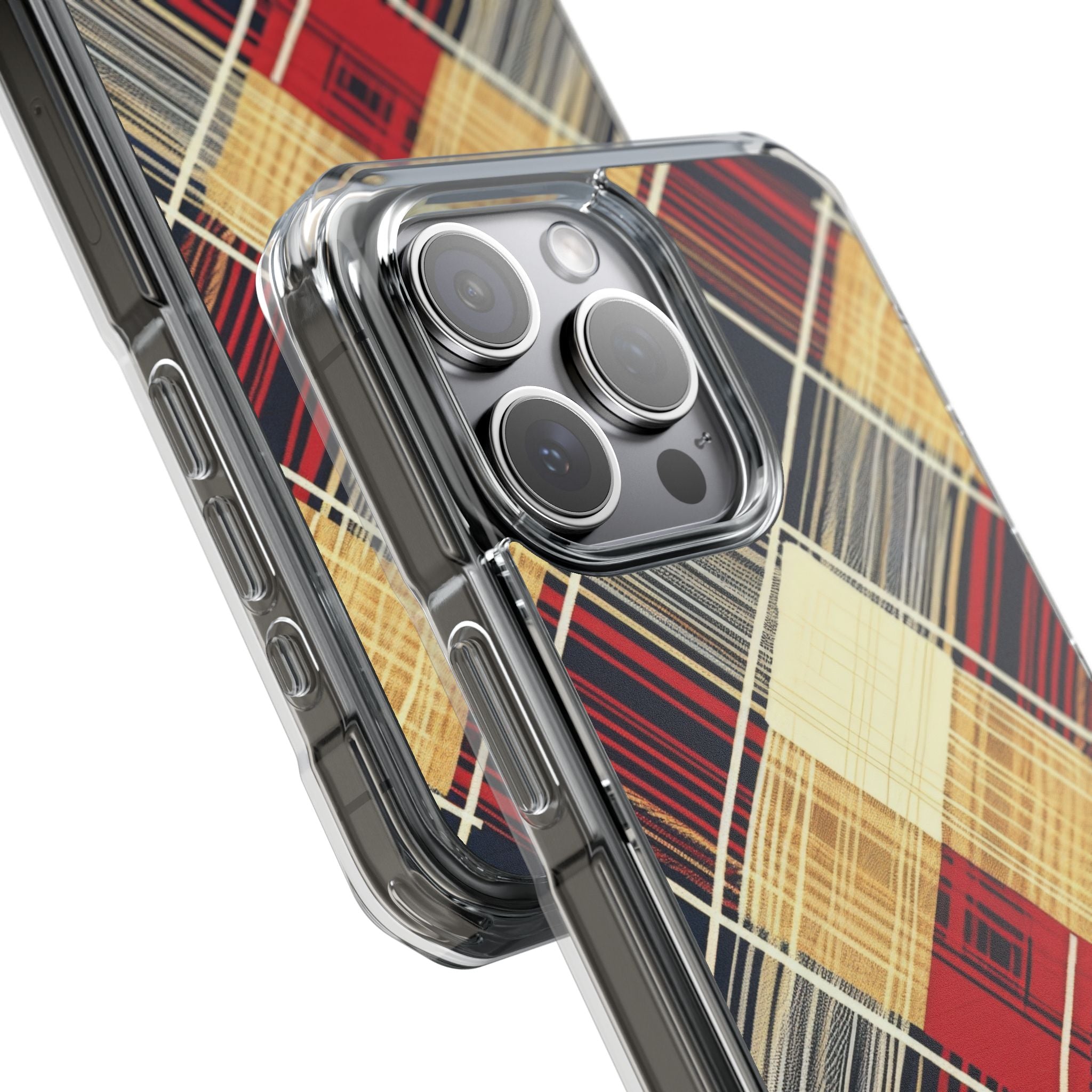 Plaid Diamond Tapestry iPhone 15 - Impact Clear+