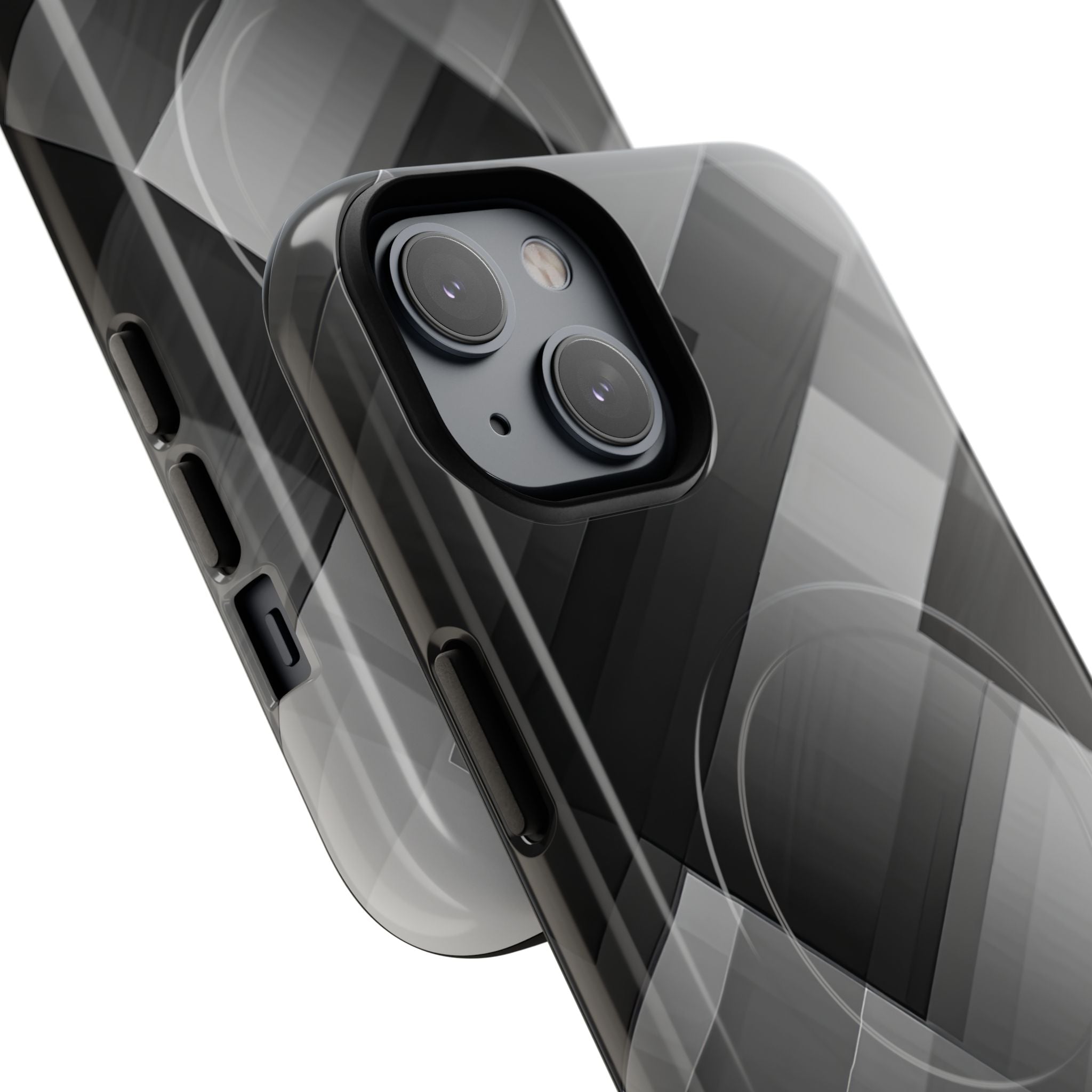 Grayscale Geometric Layers iPhone 14 - Tough+