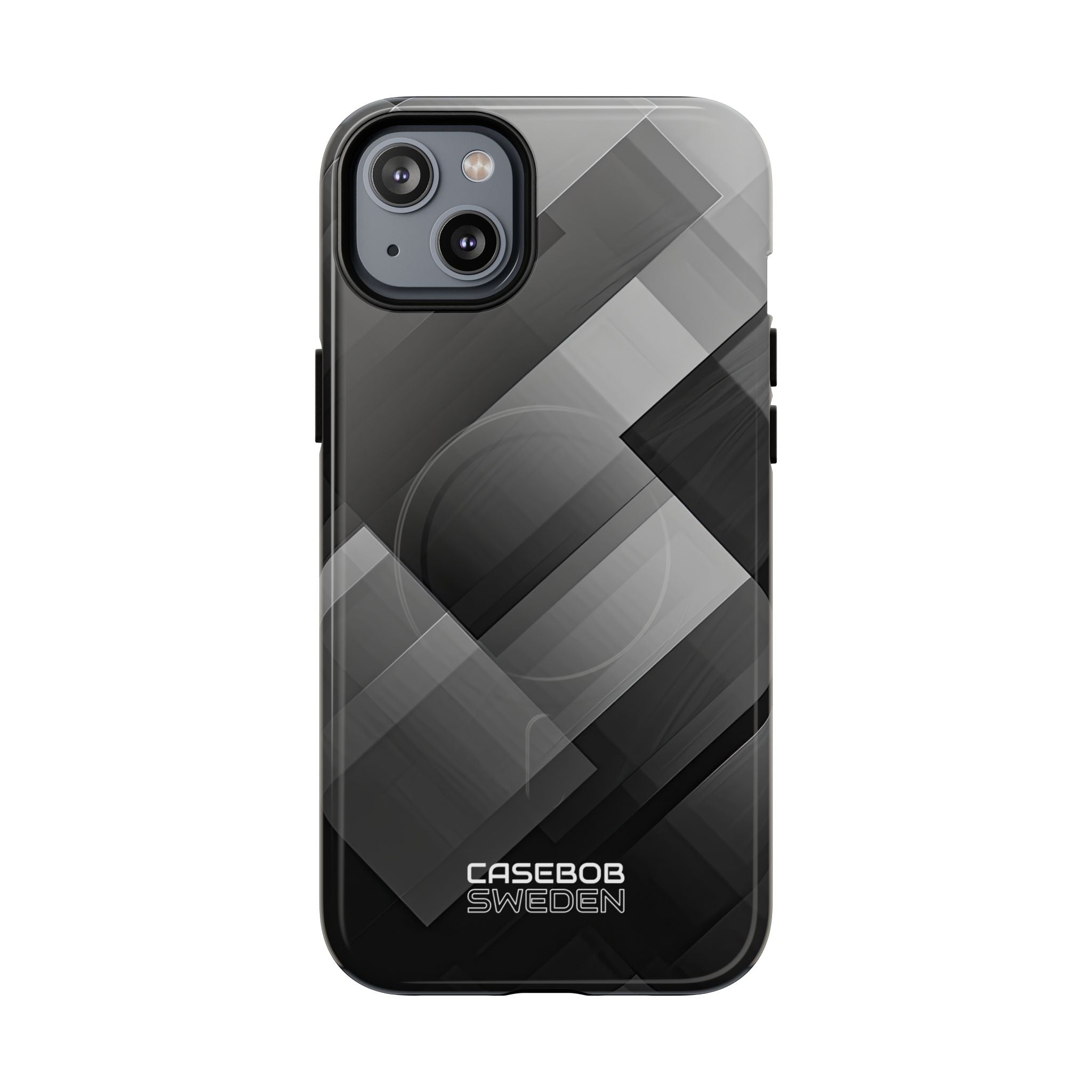 Grayscale Geometric Layers iPhone 14 - Tough+