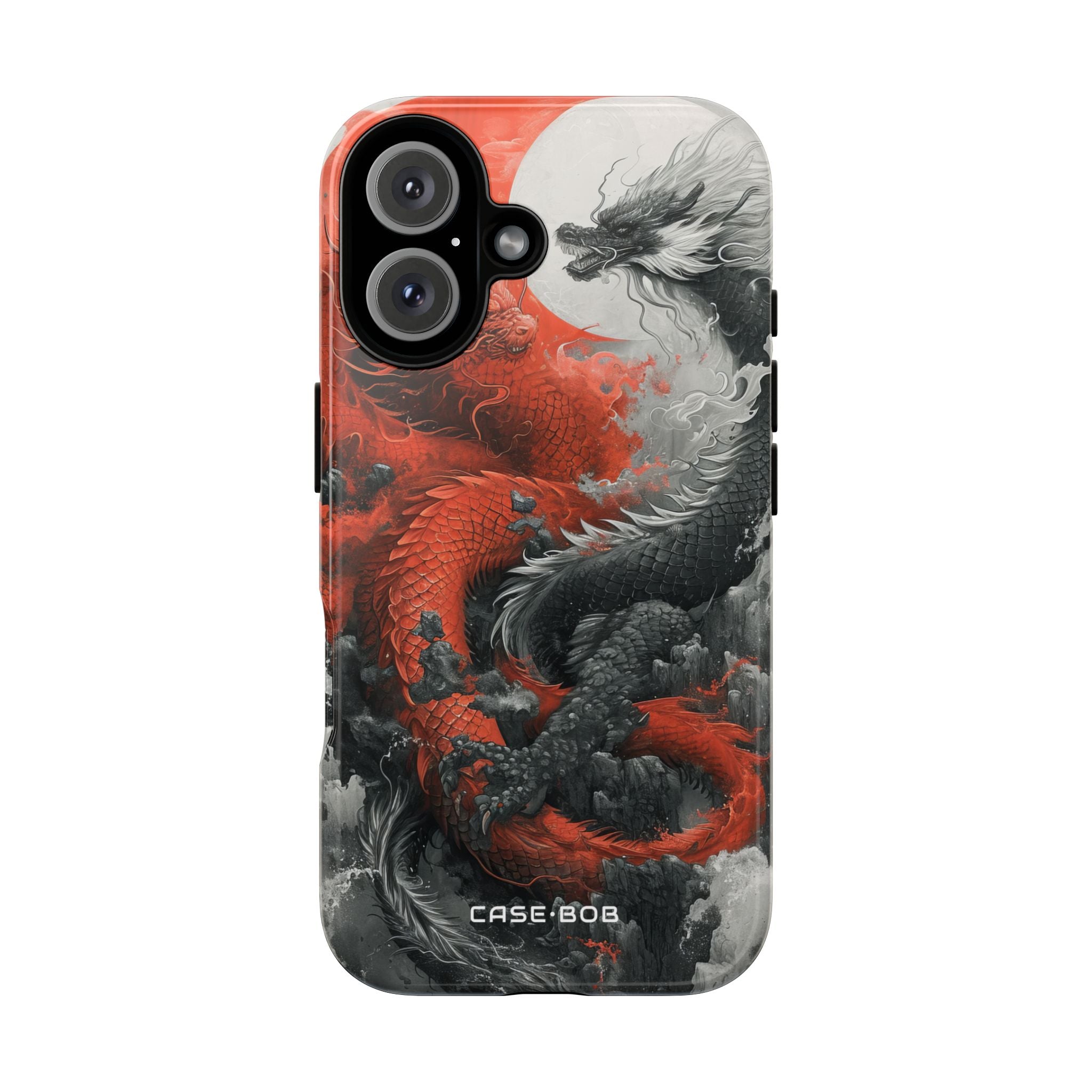 Twin Dragons Crimson iPhone 16 Case - Tough