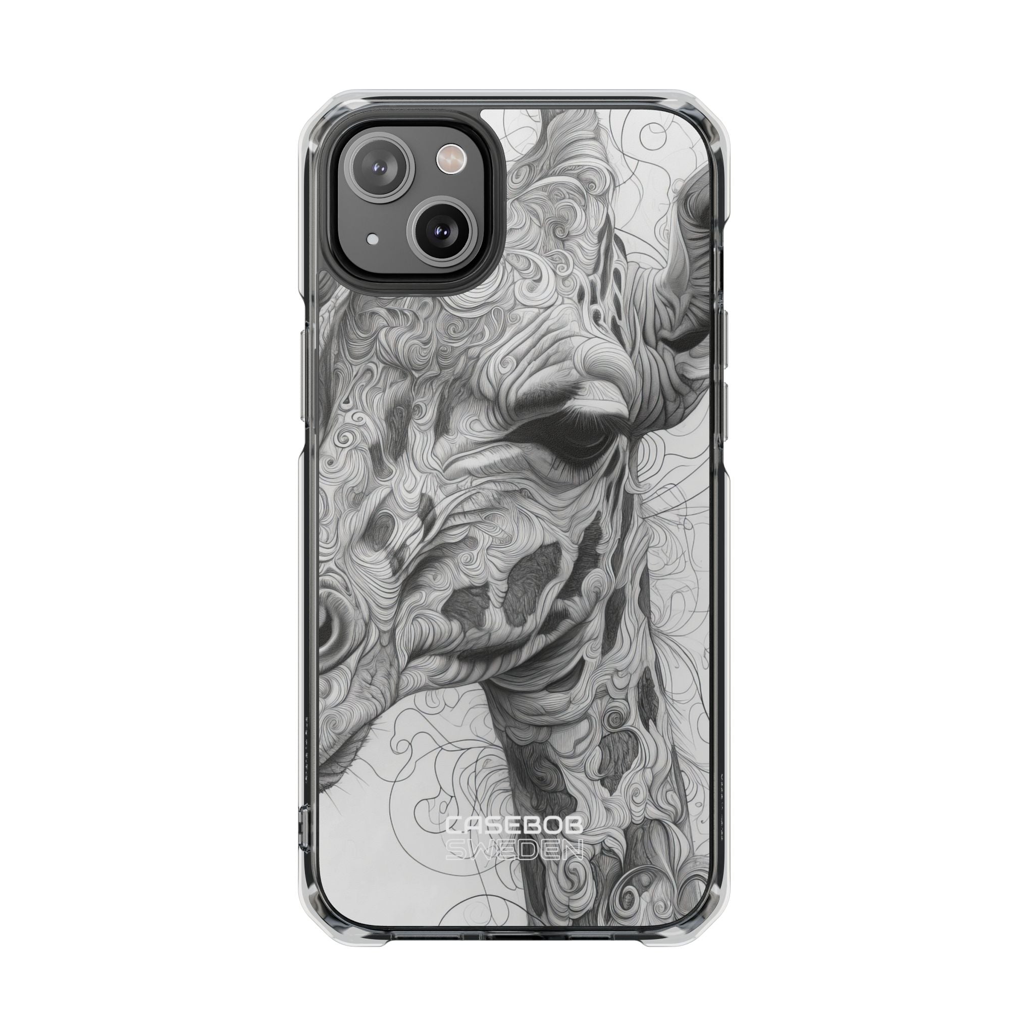 Swirling Giraffe Art iPhone 14 - Impact Clear+