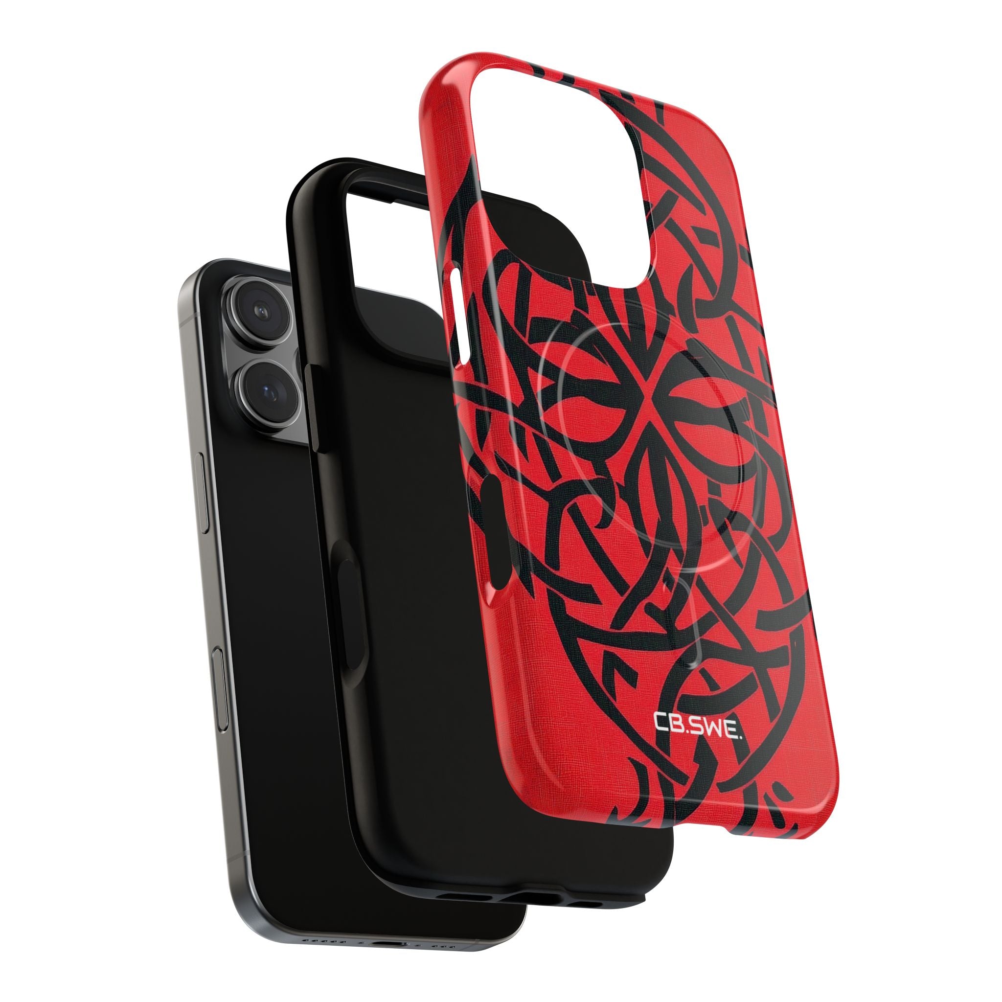 Wunderschöne rote symmetrische keltische Symbole Gothic Standard iPhone 16 - Tough+