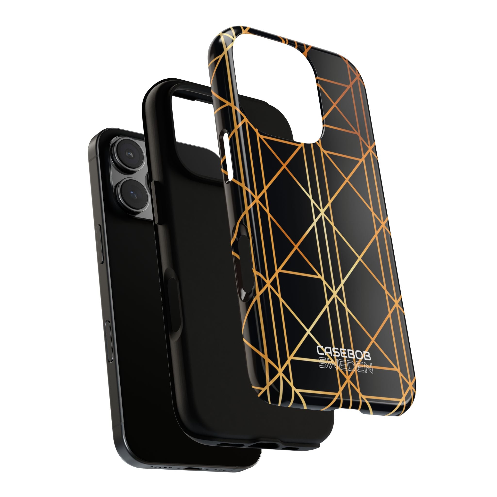Golden Geometric Elegance iPhone 16 - Tough