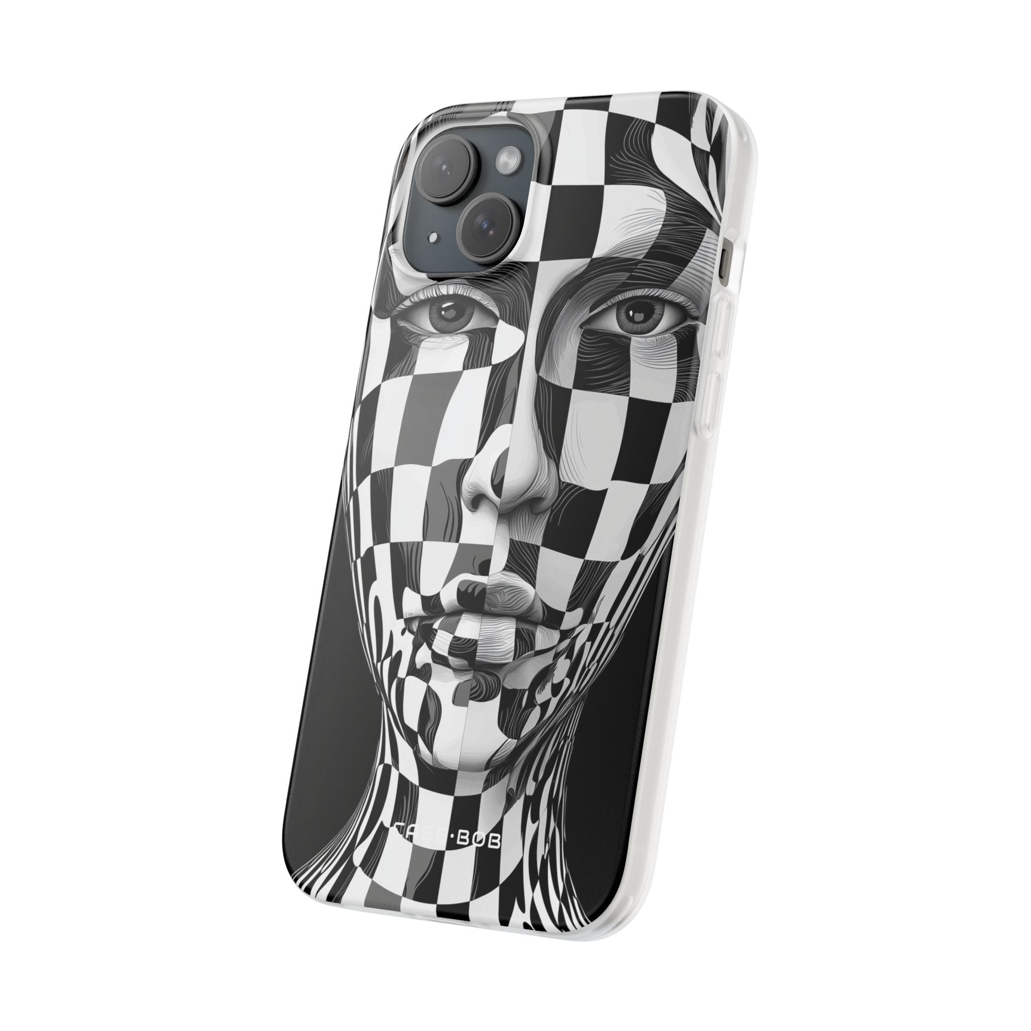 Checkered Face iPhone 15 Plus Case - Soft