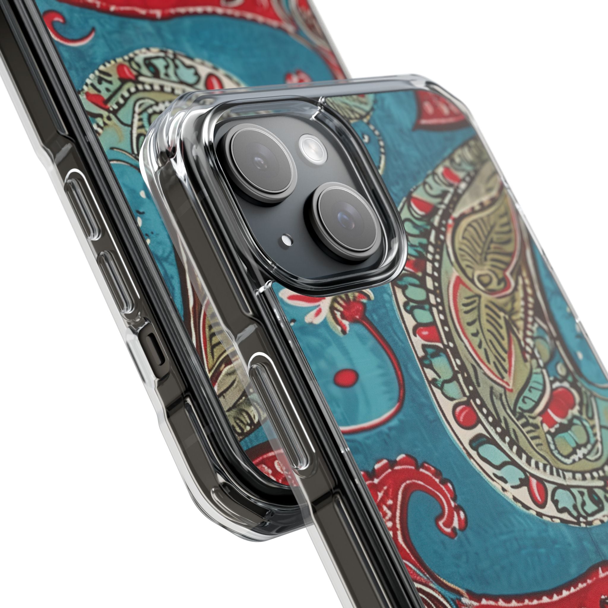 Paisley Floral Fusion iPhone 15 - Impact Clear+