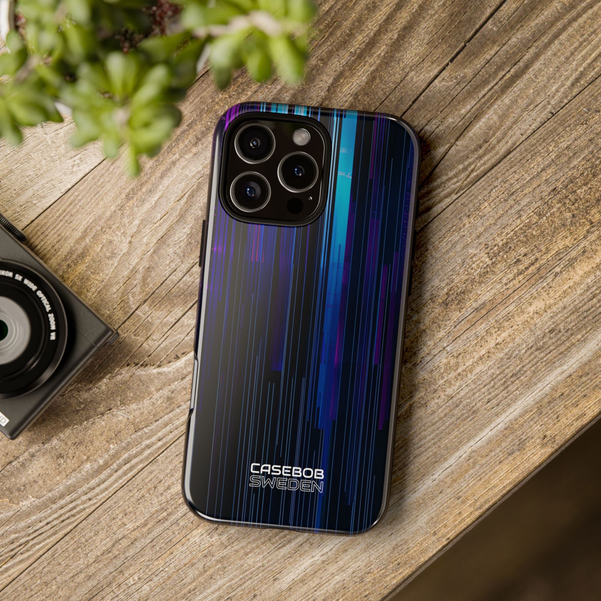 Neon Glitch Stripes iPhone 16 - Tough
