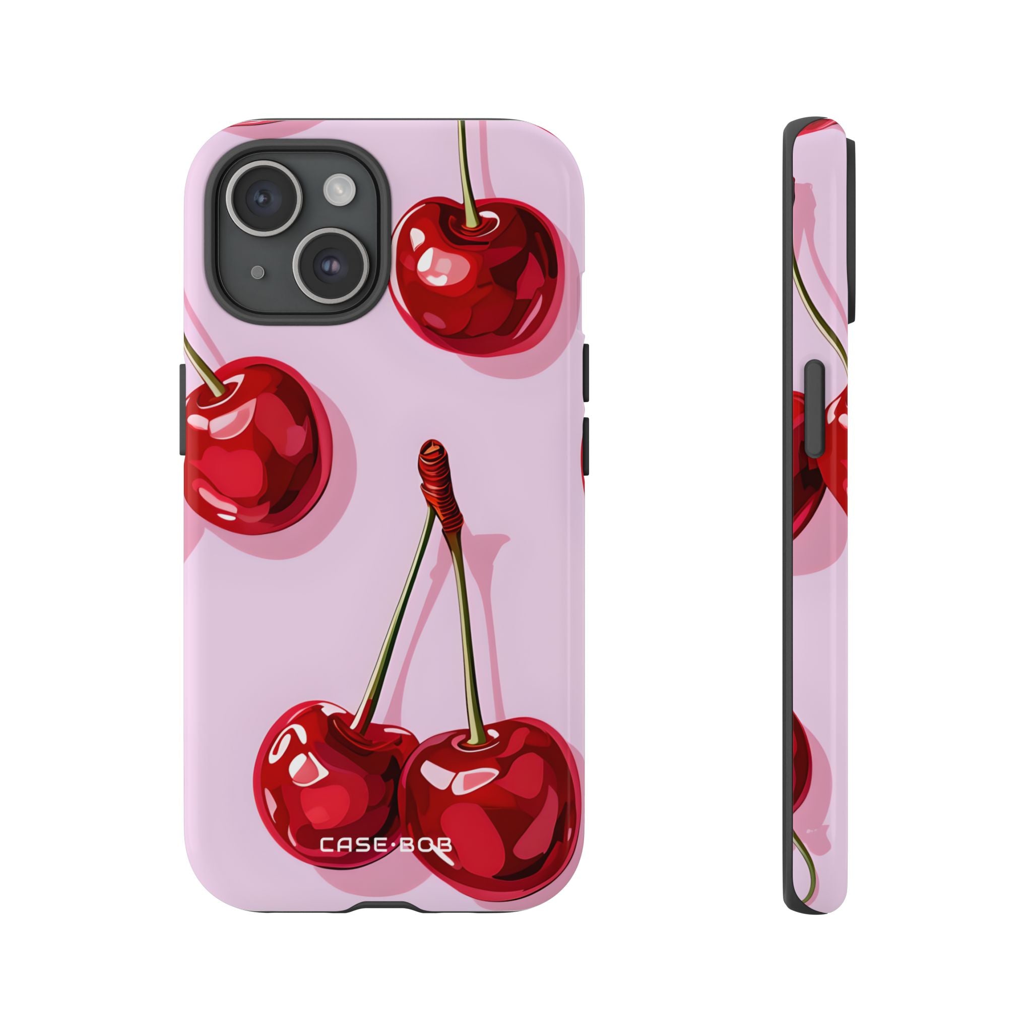 Glossy Cherry Burst iPhone 15 Case - Tough