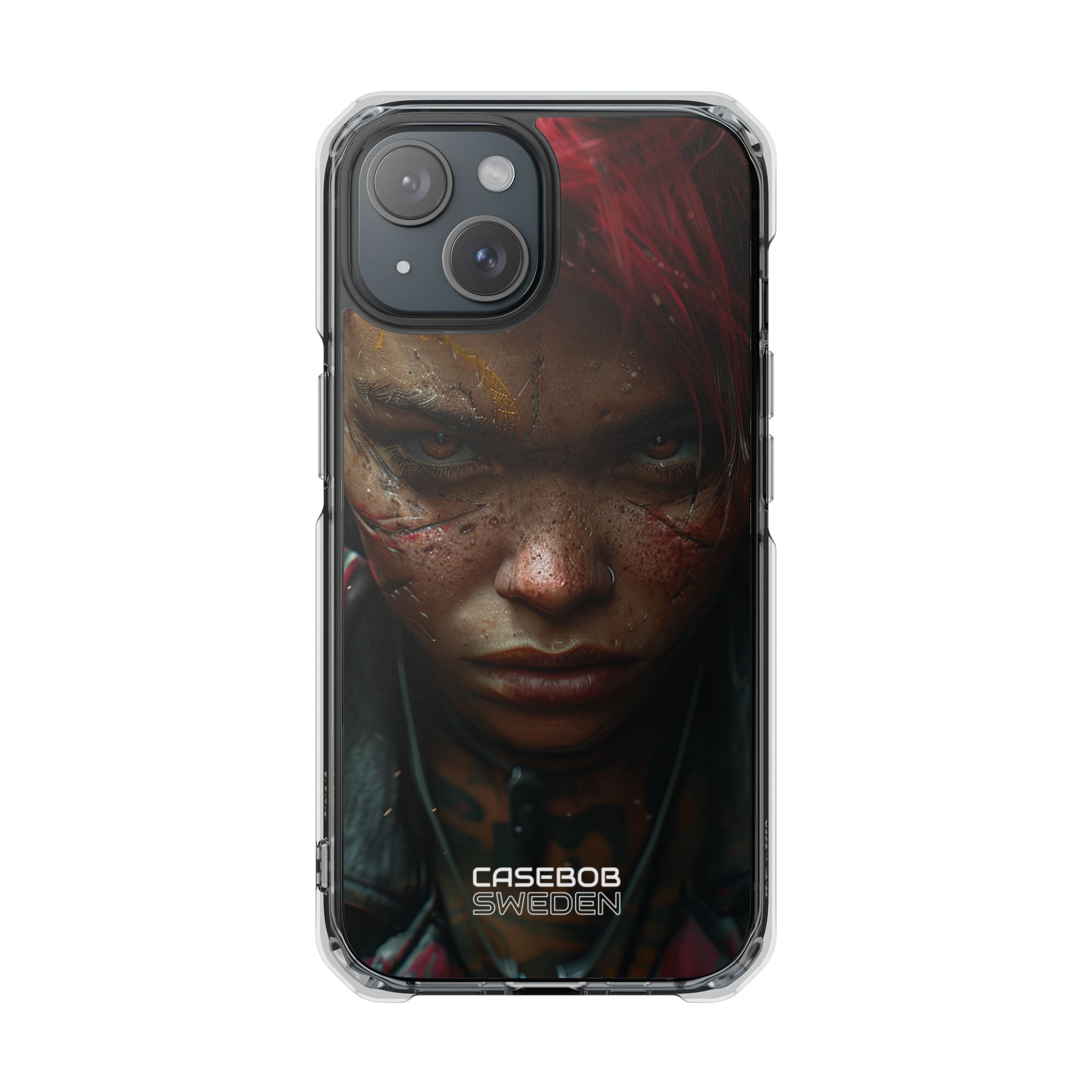 Cyberpunk Rebel Portrait iPhone 15 - Impact Clear+