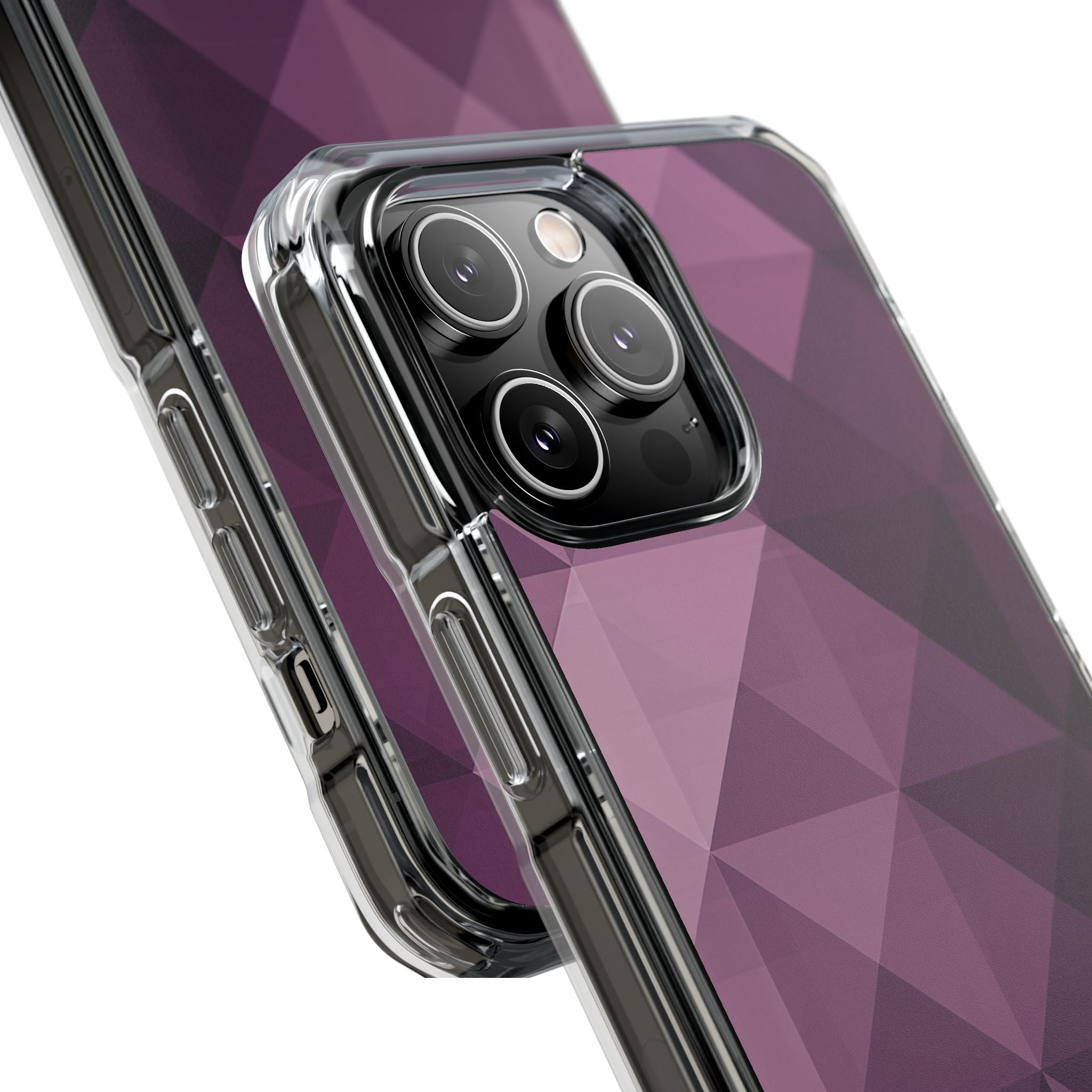 Paarse geometrische mozaïek iPhone 14 - Impact Clear+