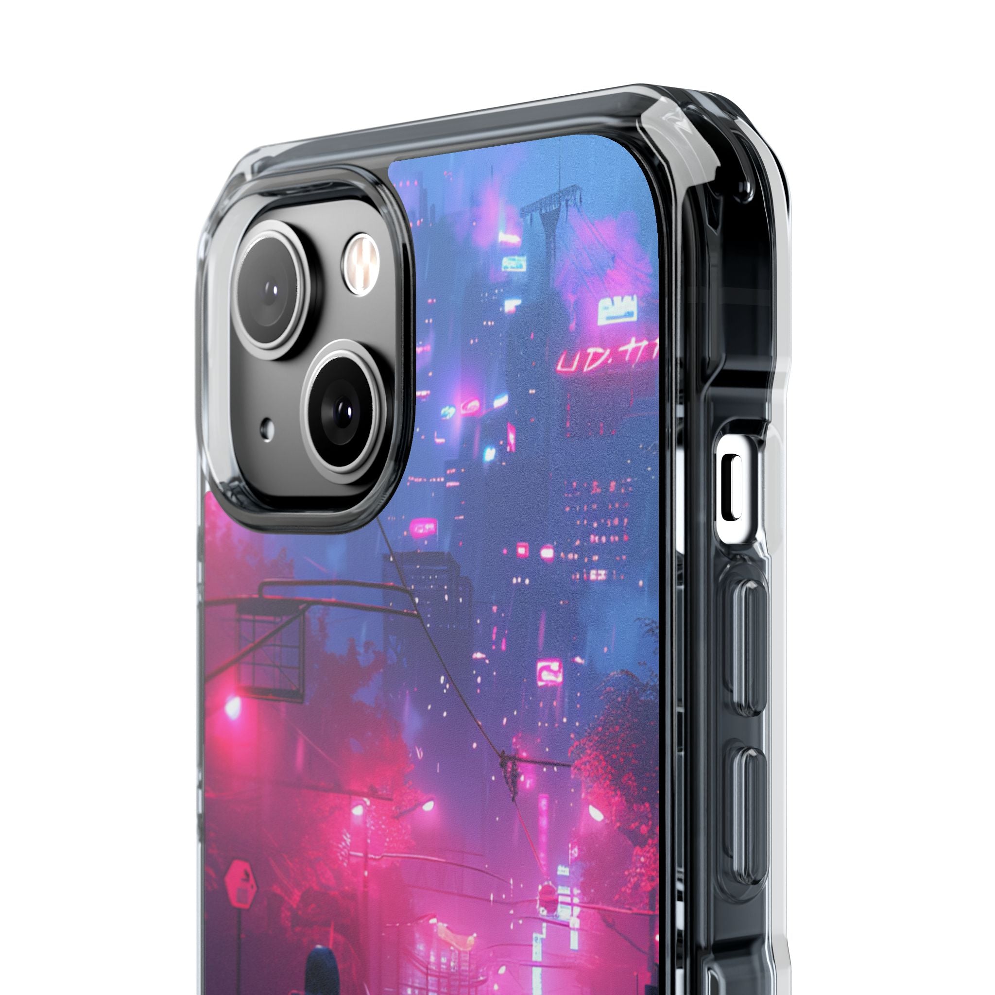 Neon Shadow City iPhone 14 - Impact Clear+