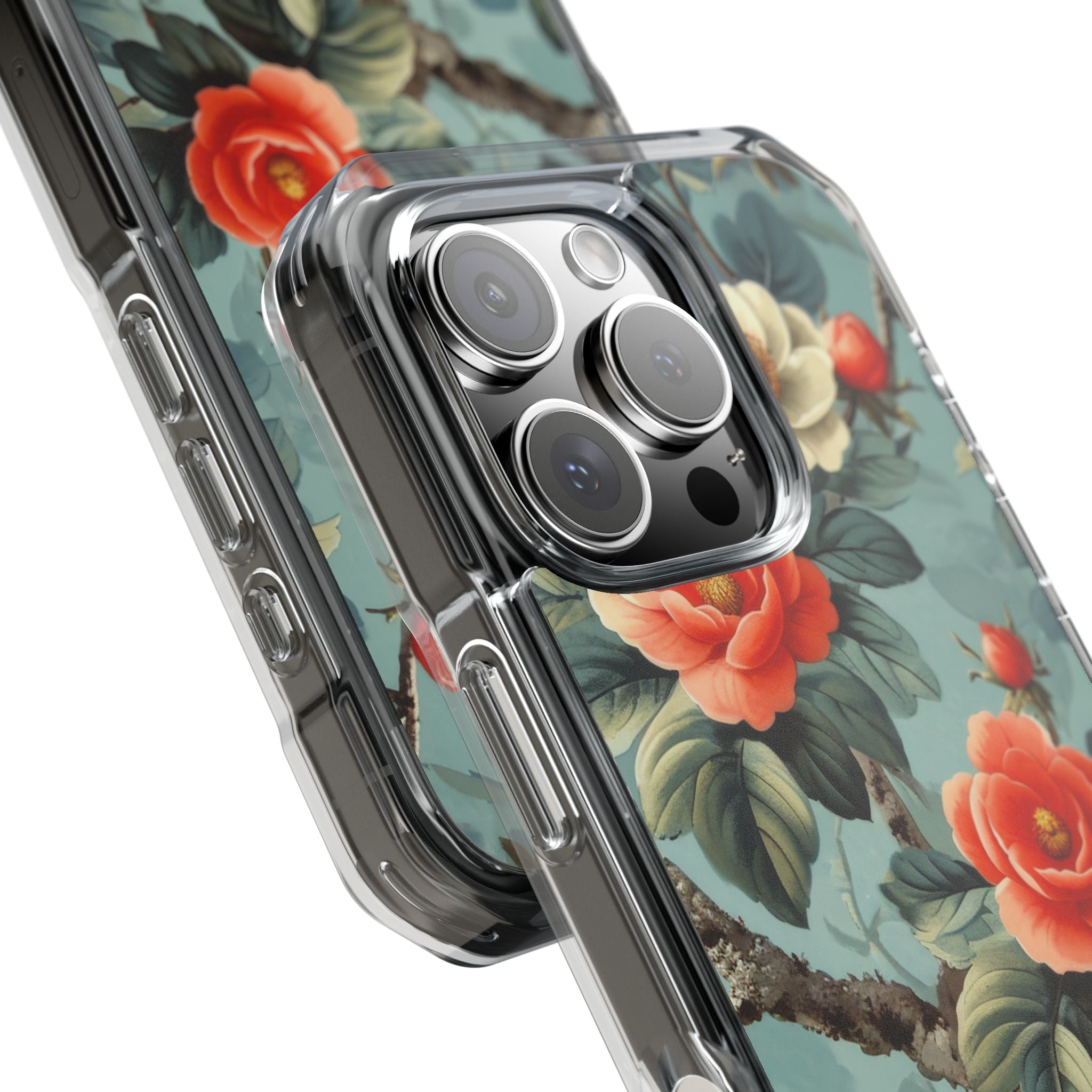 Coral Blossom Tapestry iPhone 16 - Impact Clear+