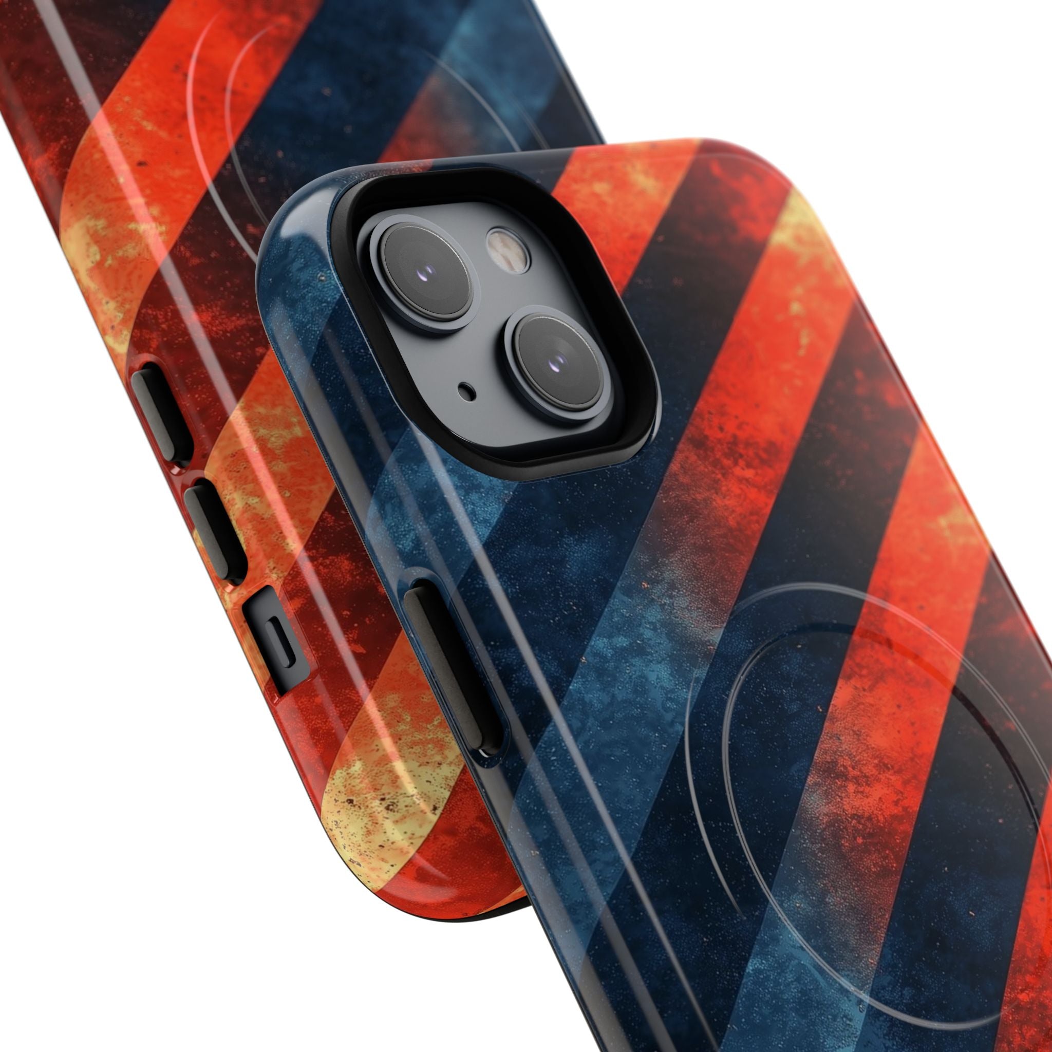 Diagonal Stripes Blaze iPhone 14 Plus Case - Tough+