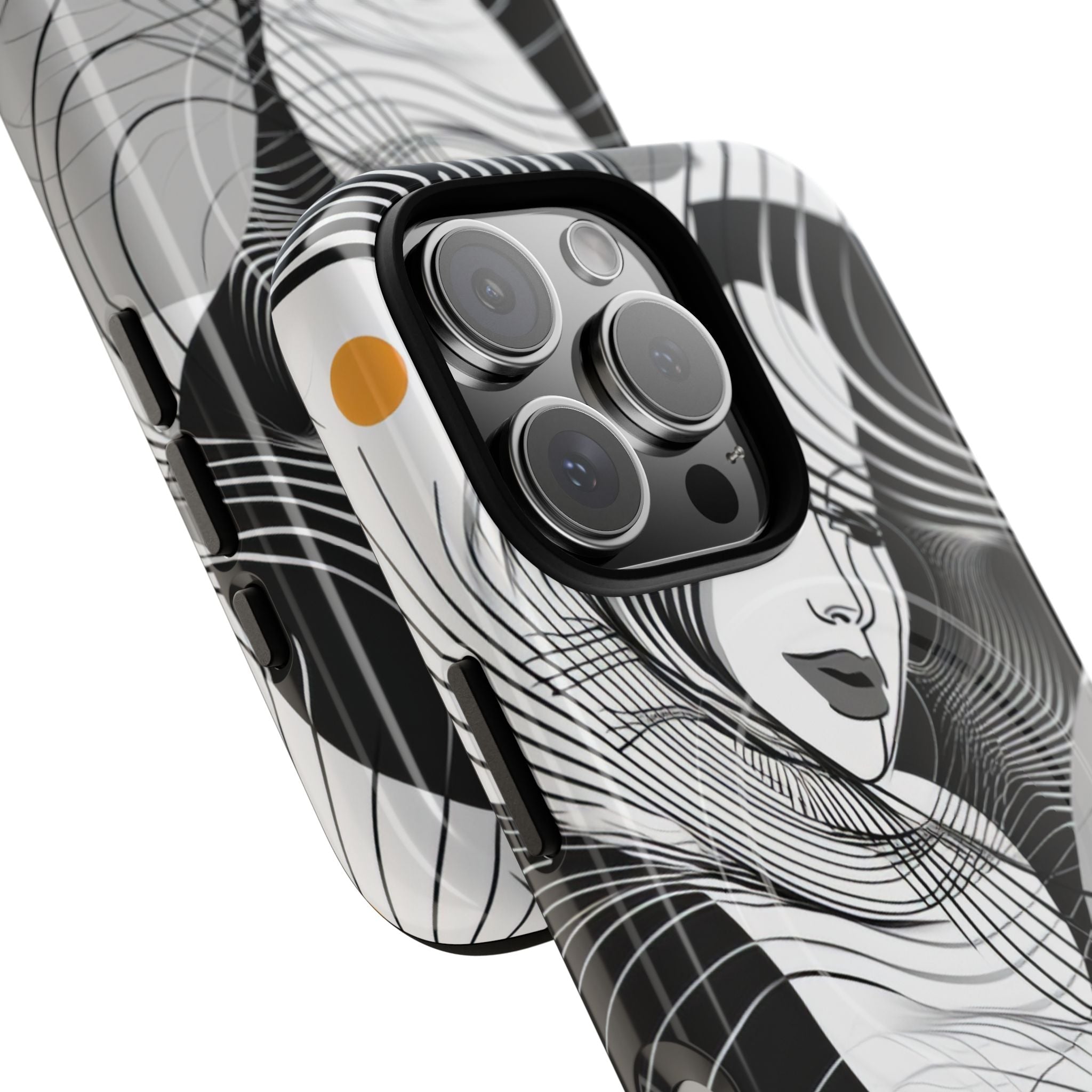 Orange Wave Motion iPhone 16 - Tough+