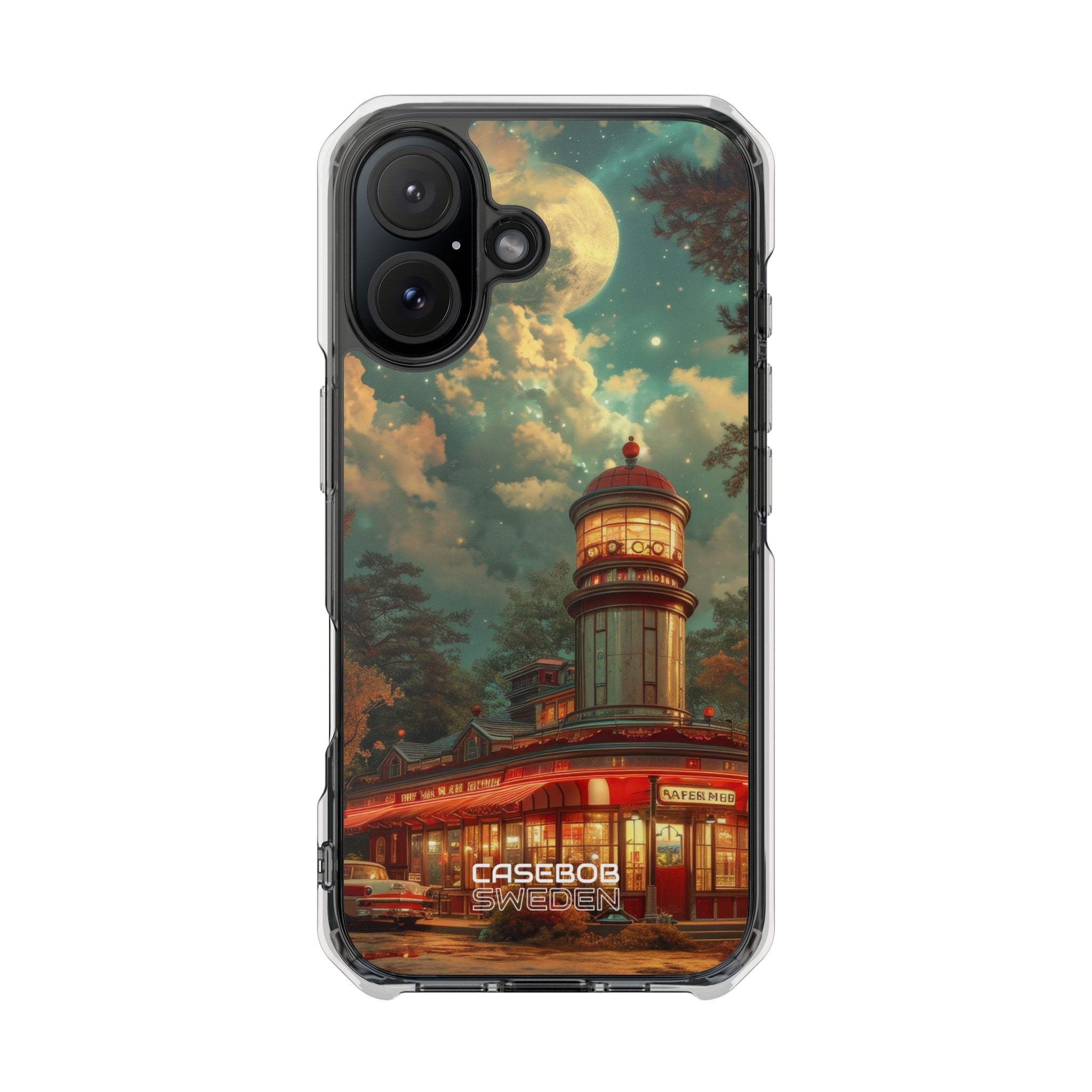 Retro Moonlight Cafe iPhone 16 - Impact Clear+