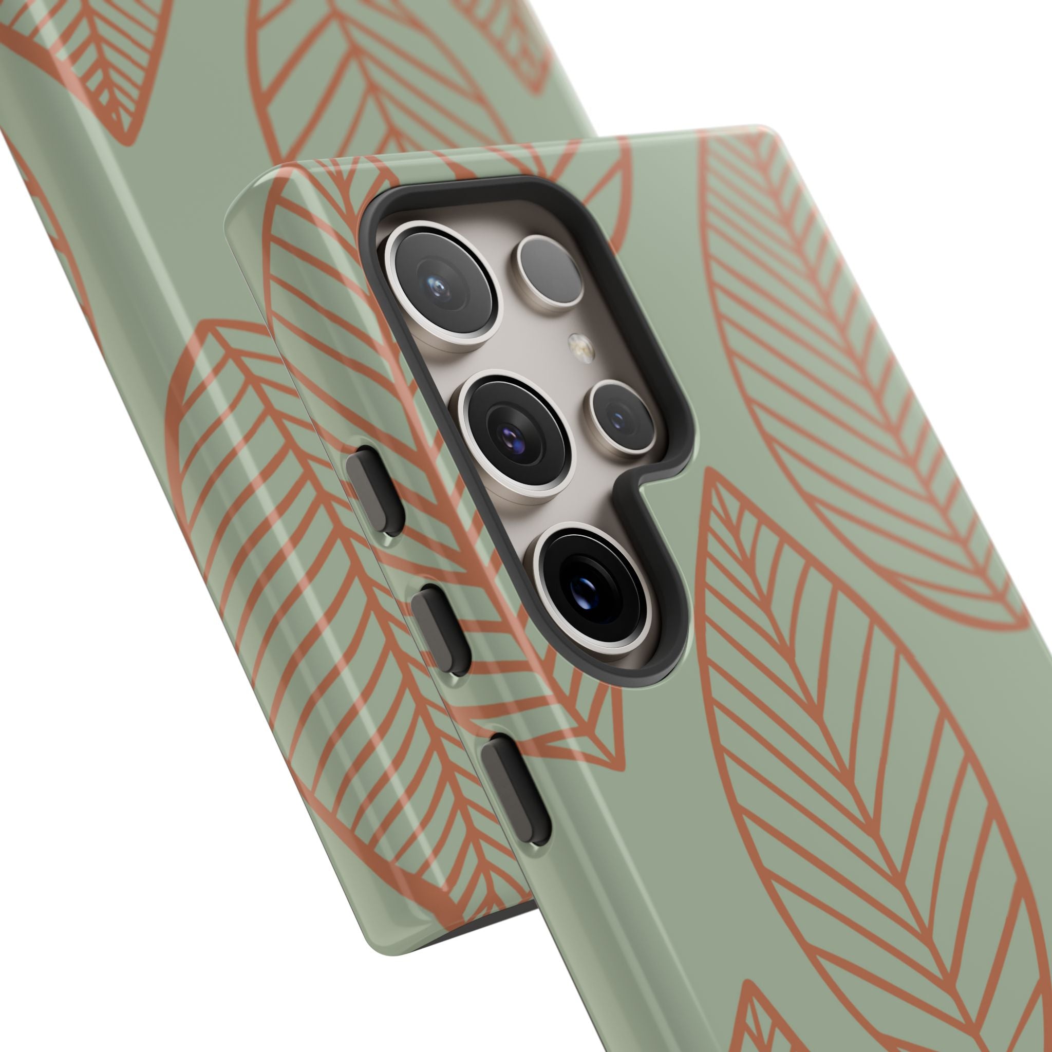 Mint and Orange Leaves - Samsung Case