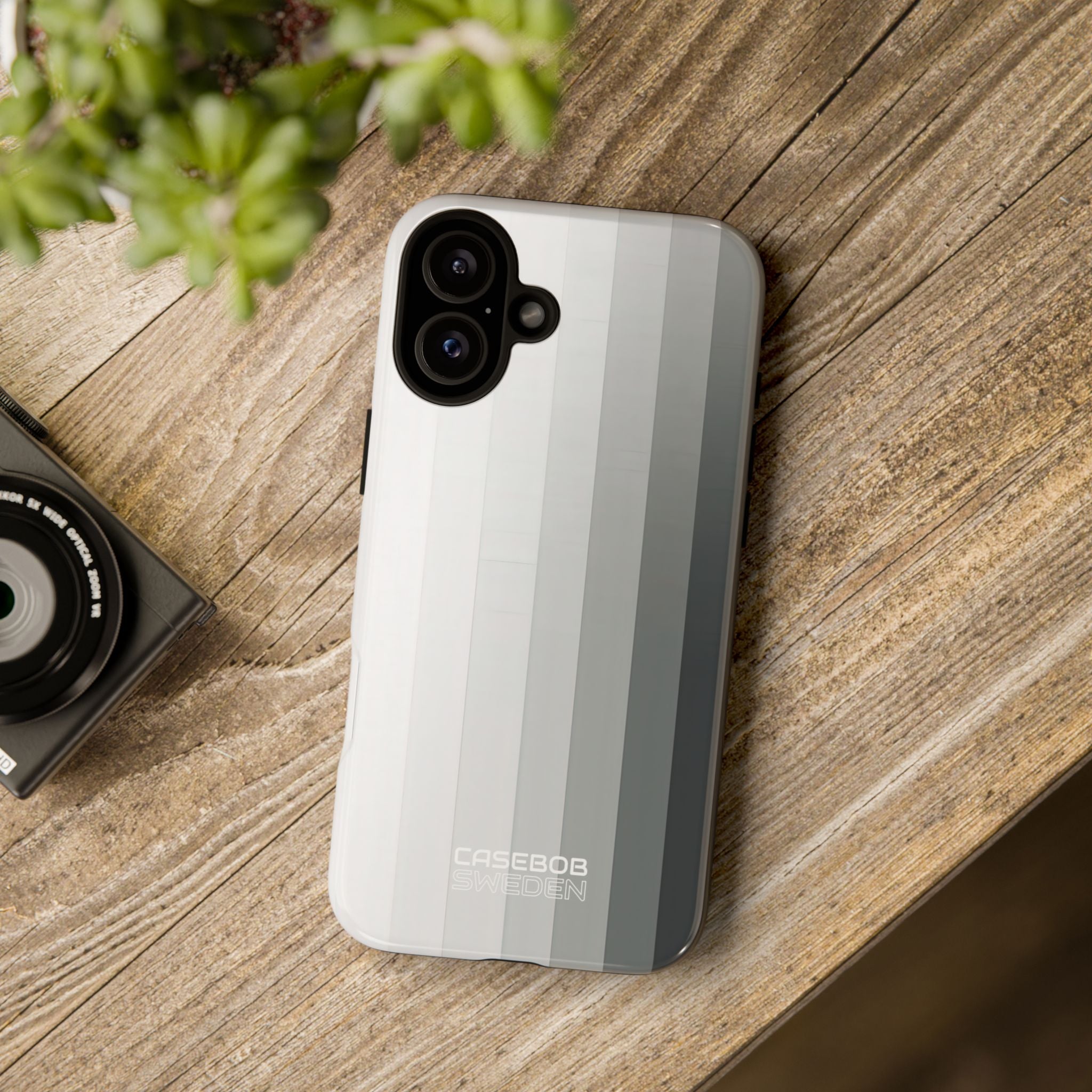Silver Gradient Stripes iPhone 16 - Tough