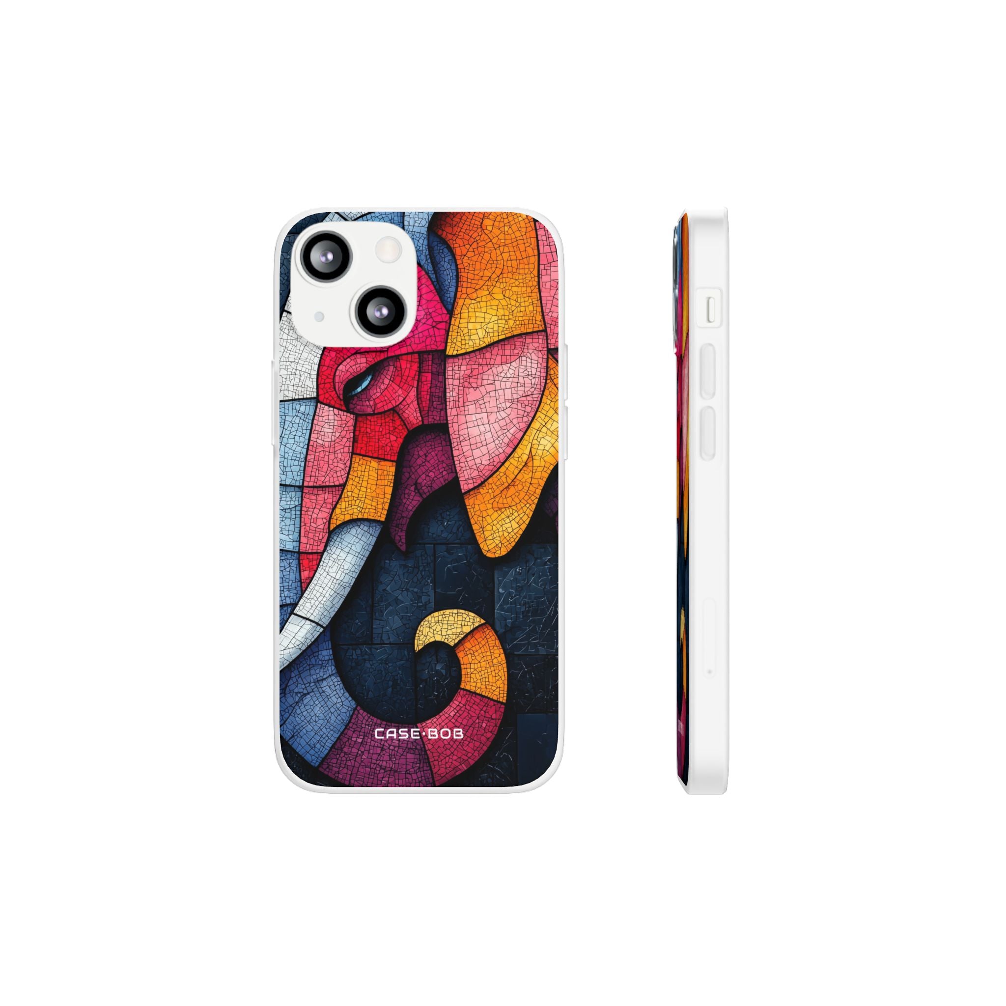 Elephant Mosaic iPhone 13 mini Case - Soft